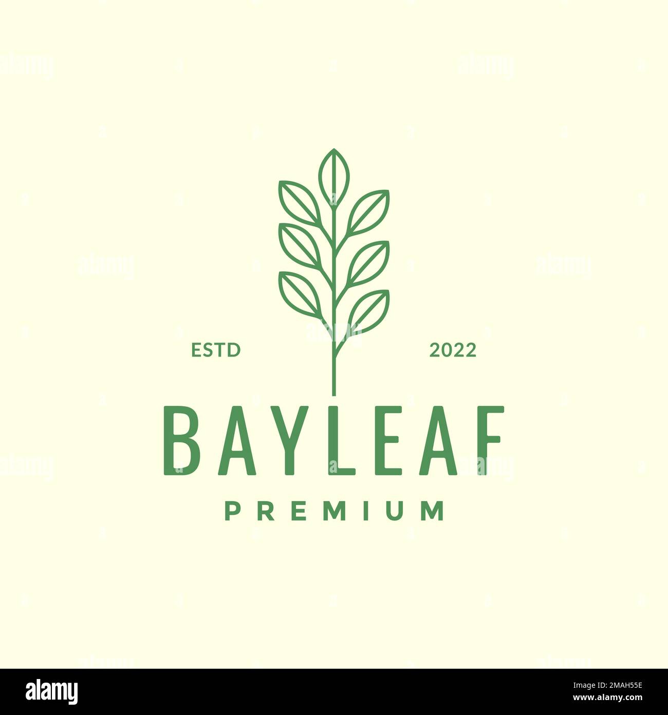 bay leaf aromatic cooking spice minimal colored hipster logo design