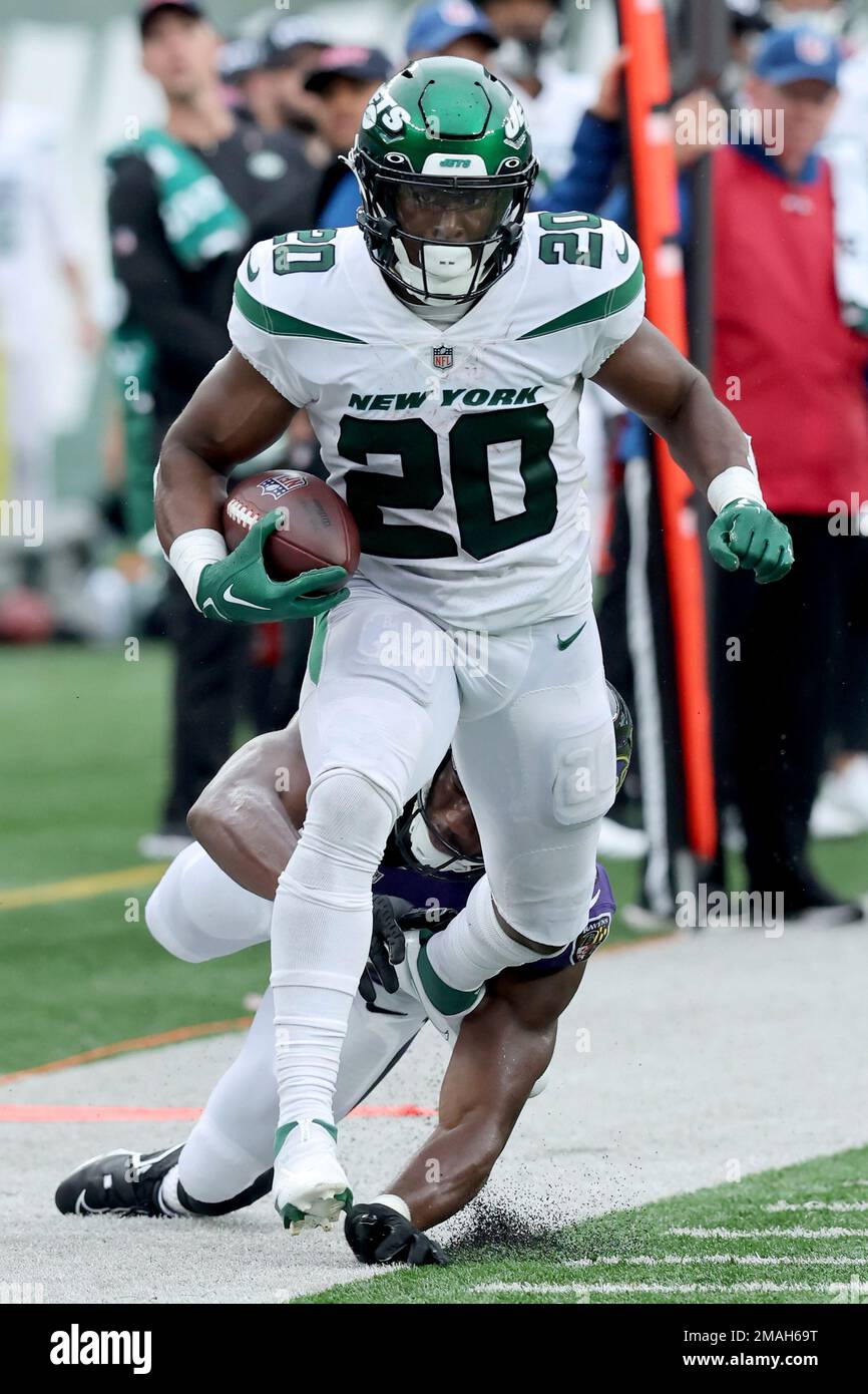 New York Jets Running Back Breece Hall (20) In Action Against The ...