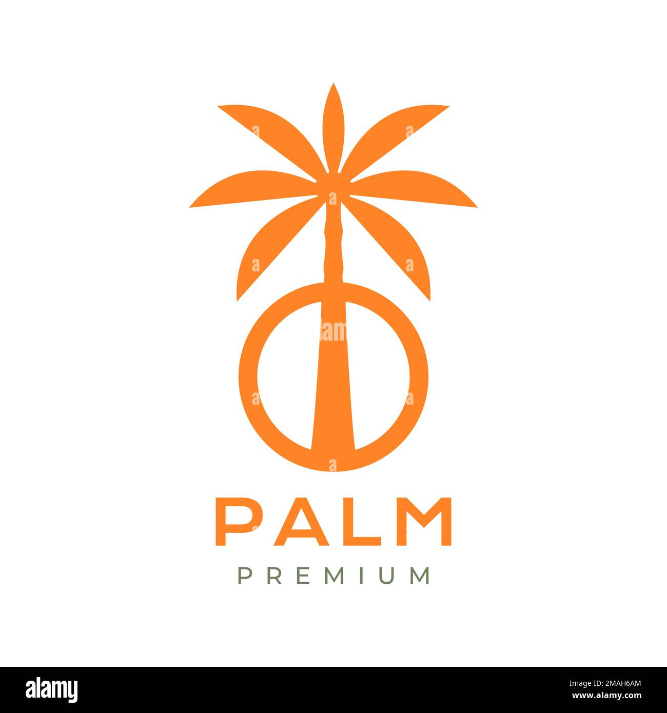 tree palm circle geometric simple modern logo design vector icon illustration template Stock Vector