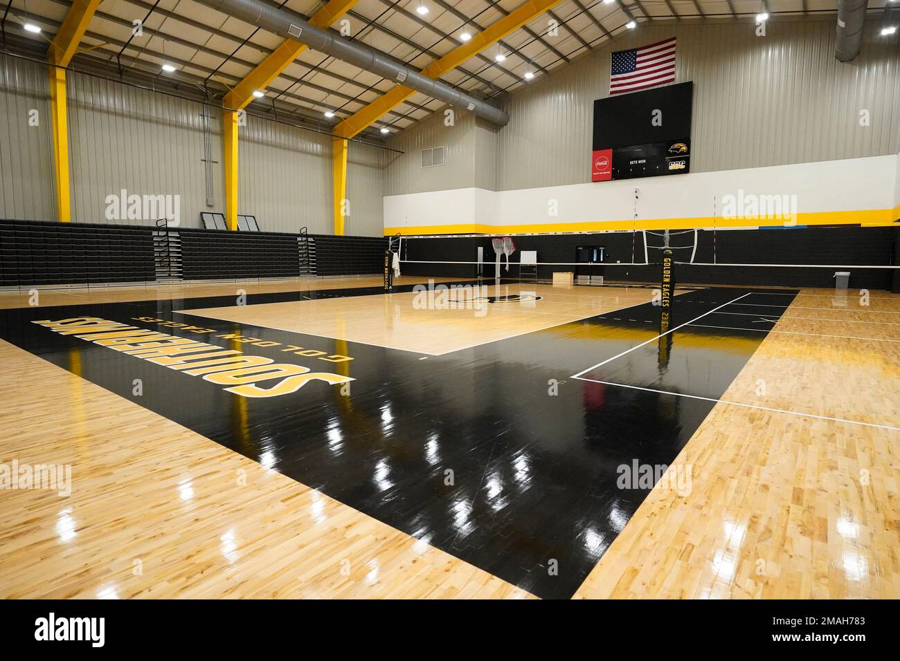This is a Friday, Sept. 16, 2022 photograph of the volleyball courts in