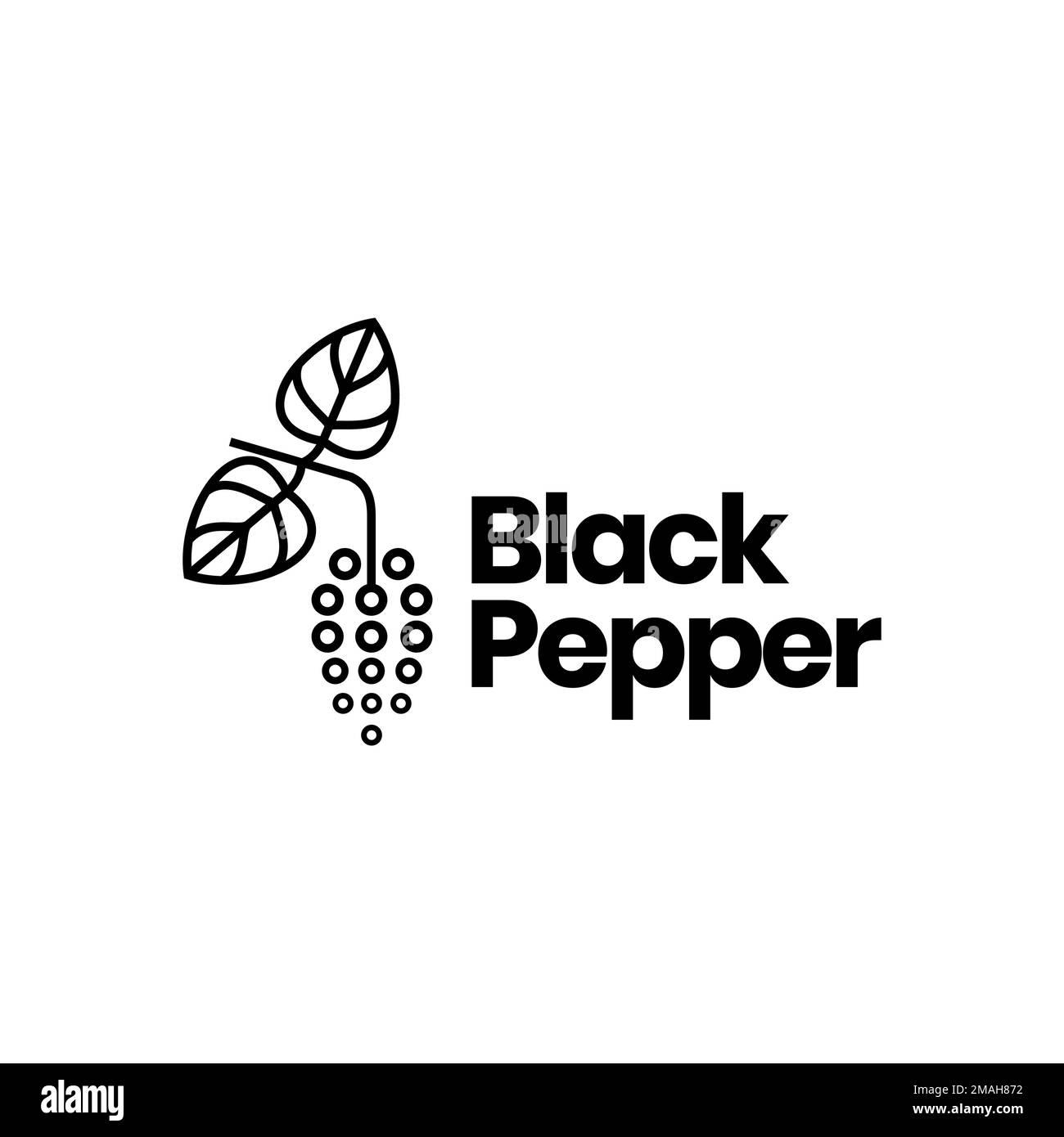 black pepper leaves plant spice taste recipe food cooking logo design