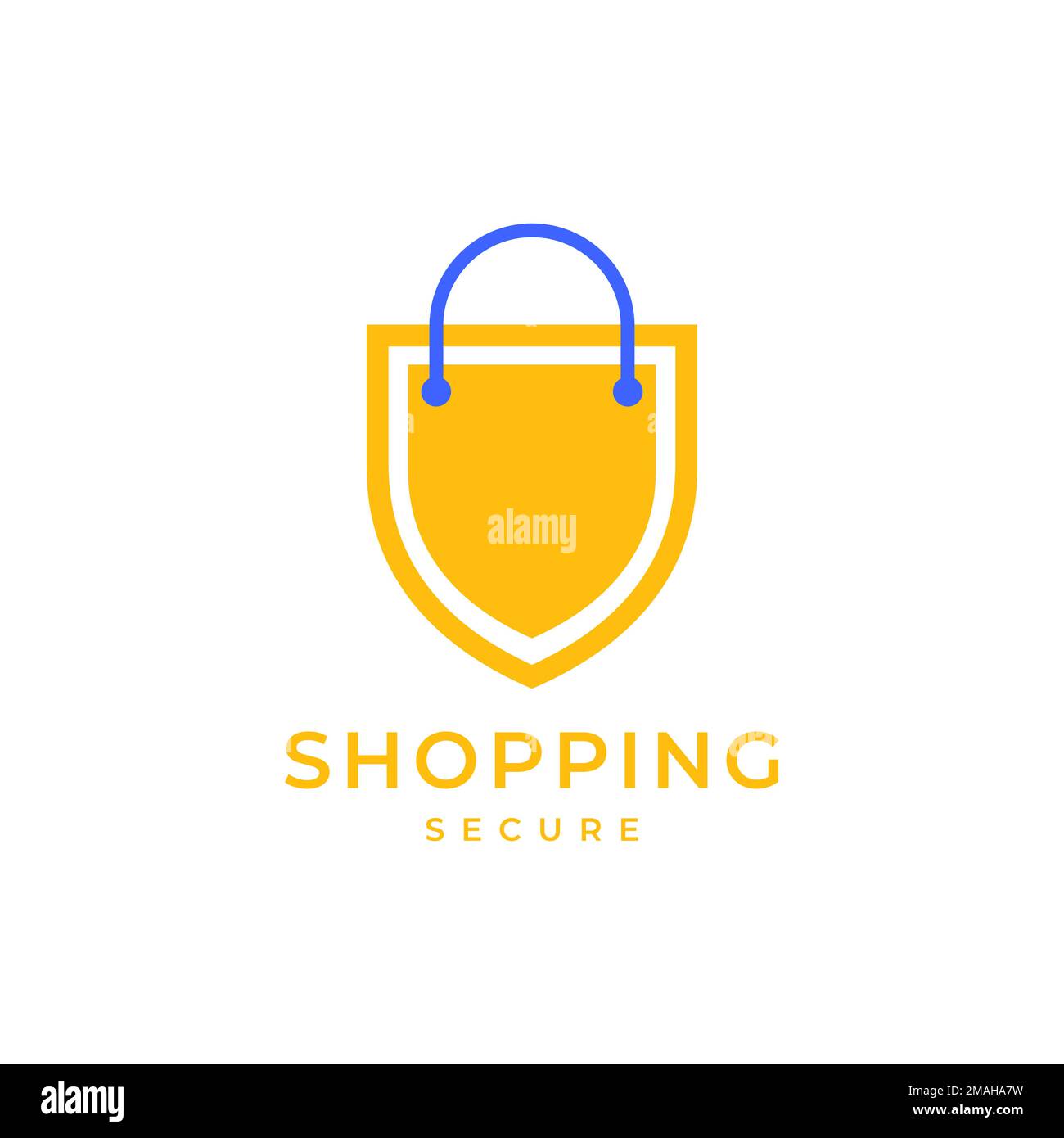shopping secure guard shield bag logo design vector icon illustration template Stock Vector