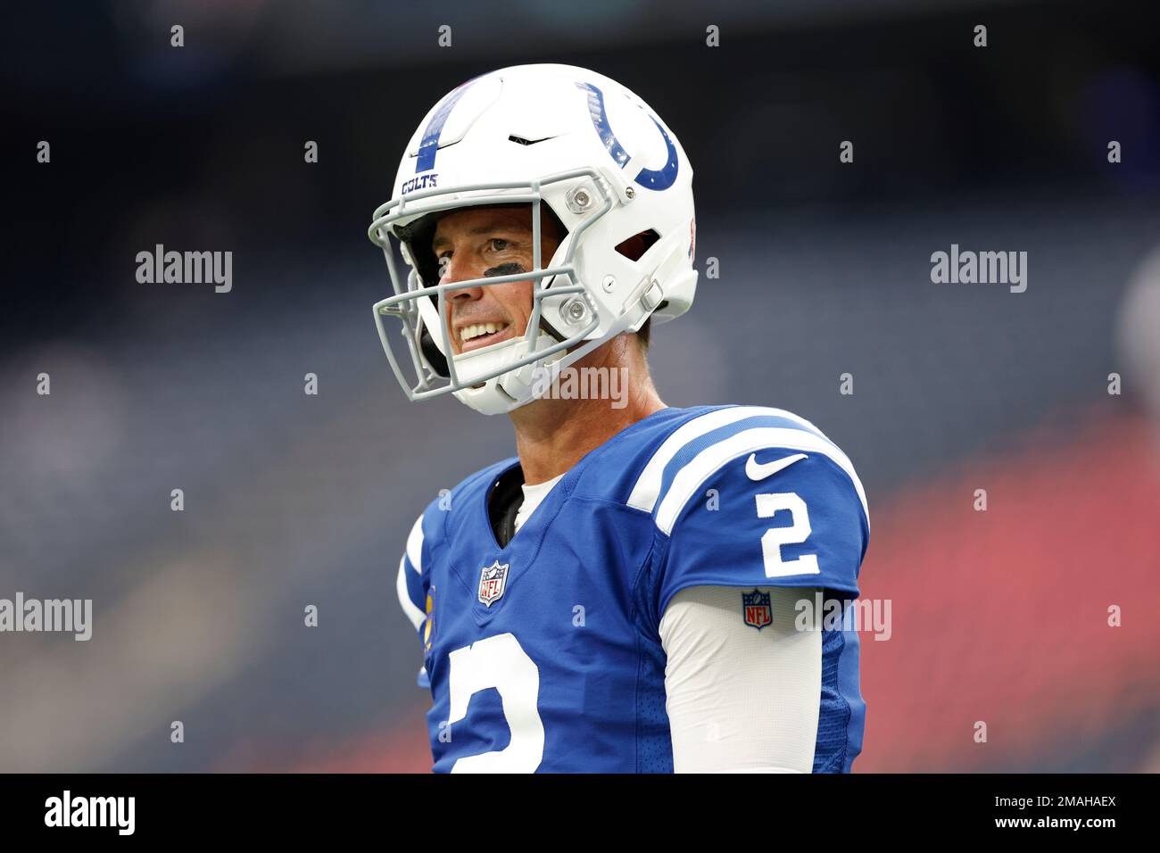 Indianapolis Colts quarterback Matt Ryan (2) during pregame warmups ...