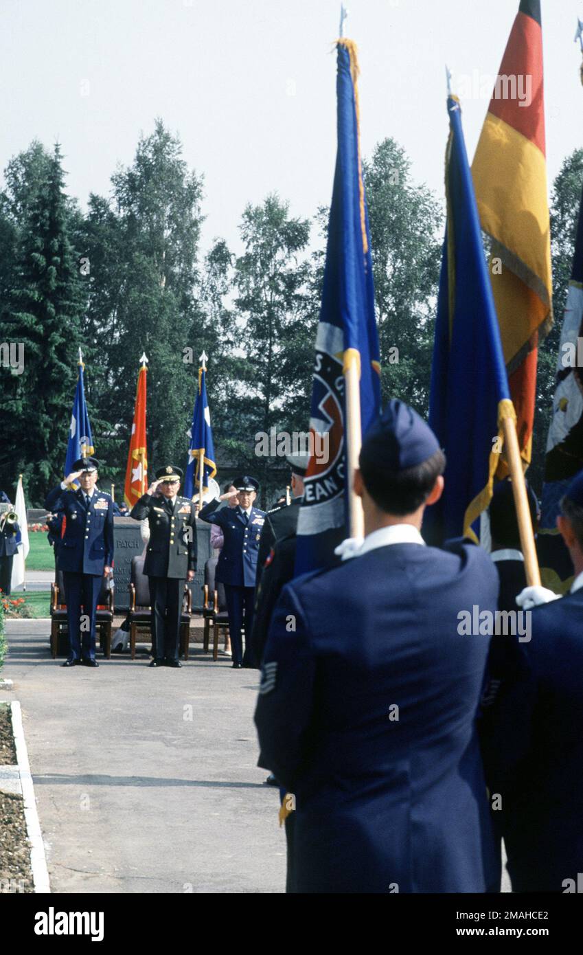 From left to right, GEN James R. Allen, GEN Bernard Rogers and GEN W.Y ...