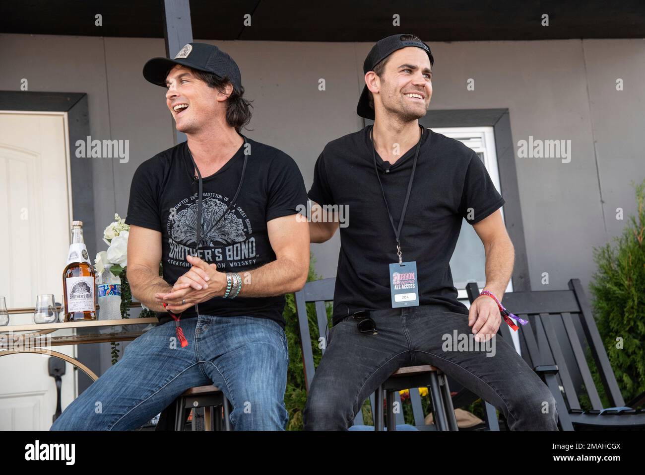 Ian Somerhalder, left, and Paul Wesley are seen at Bourbon and Beyond