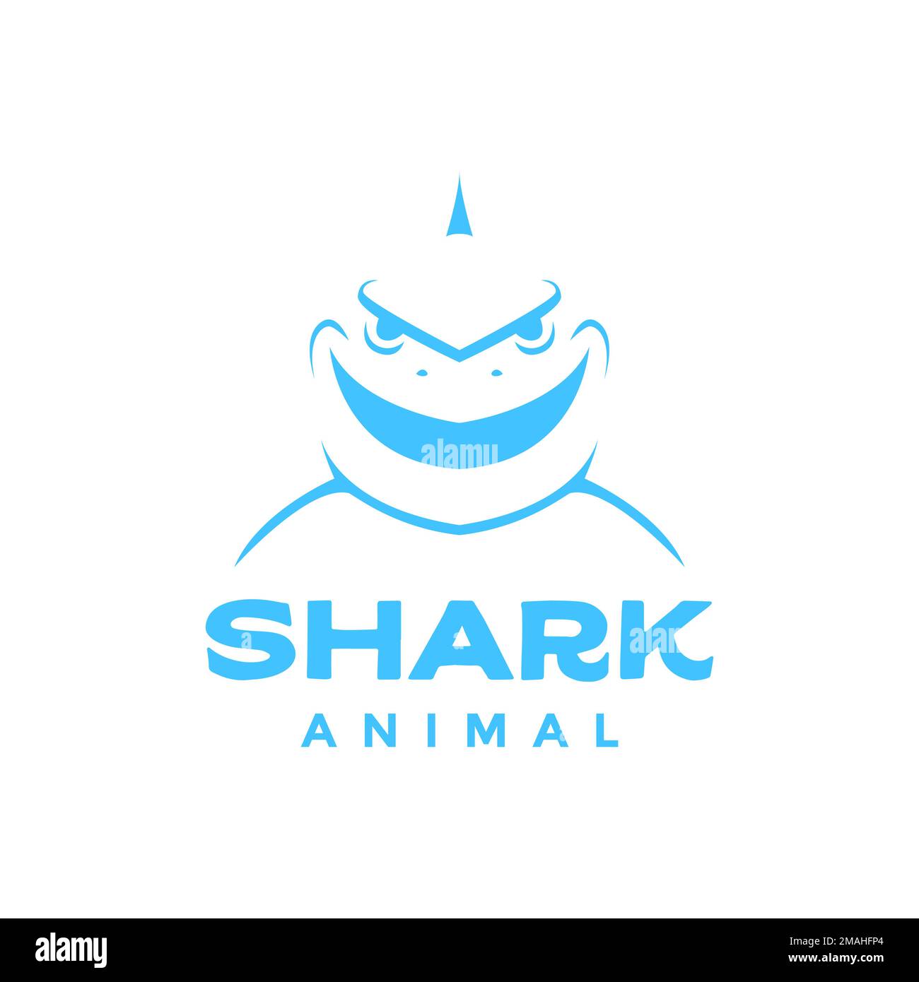 shark swimming ocean predator smile cartoon mascot logo design vector ...