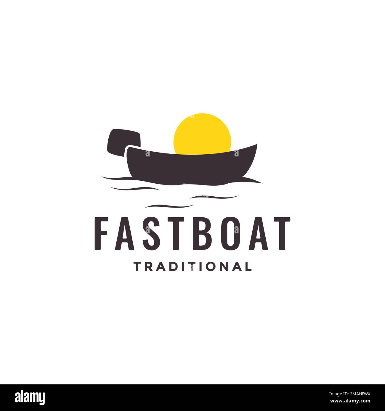 traditional fast boat sailing sailors ocean logo design vector icon