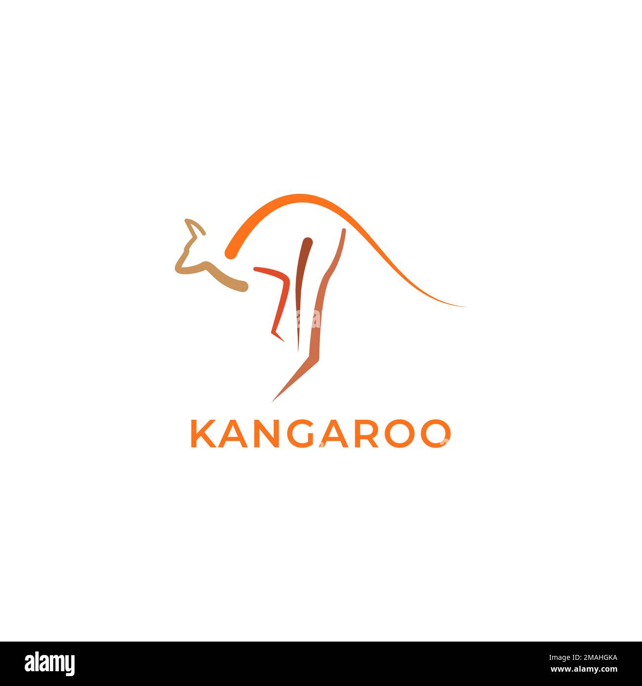 australian endemic animal kangaroo jump abstract logo design vector icon illustration template Stock Vector