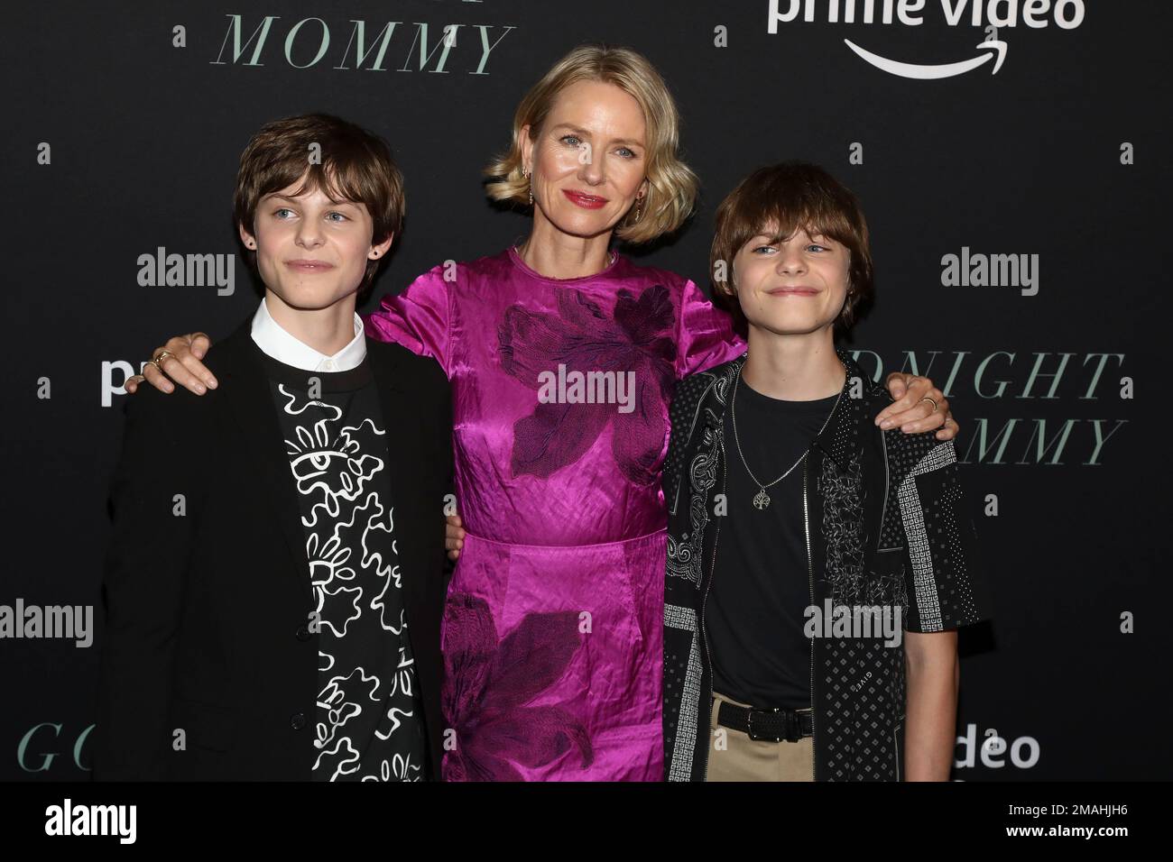 Actors Cameron Crovetti from left Naomi Watts and Nicholas Crovetti attend the premiere of Prime Video s Goodnight Mommy at Metrograph on Wednesday Sept. 14 2022 in New York. Photo by Andy Kropa Invis...