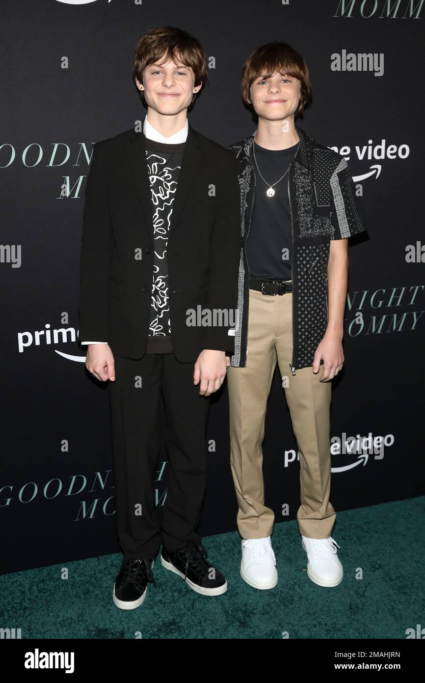 Actors Cameron Crovetti, left, and Nicholas Crovetti, right, attend the