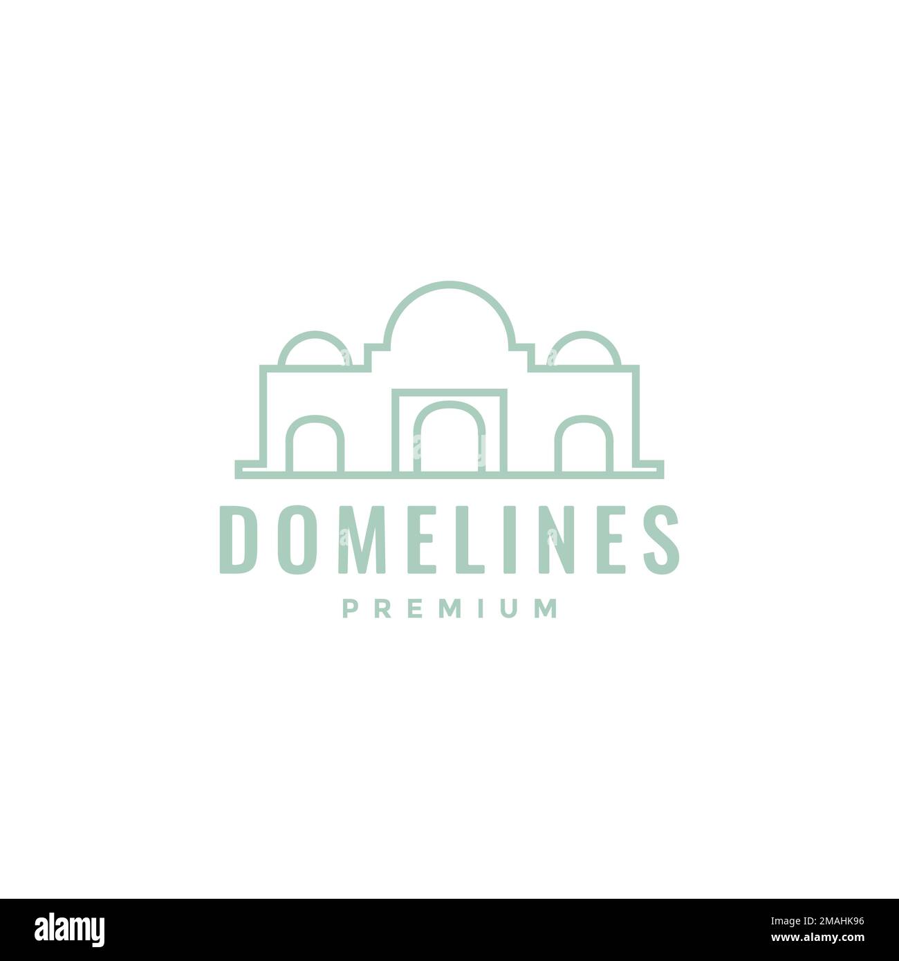 dome mosque gate pray time muslim minimal logo design vector icon illustration template Stock Vector