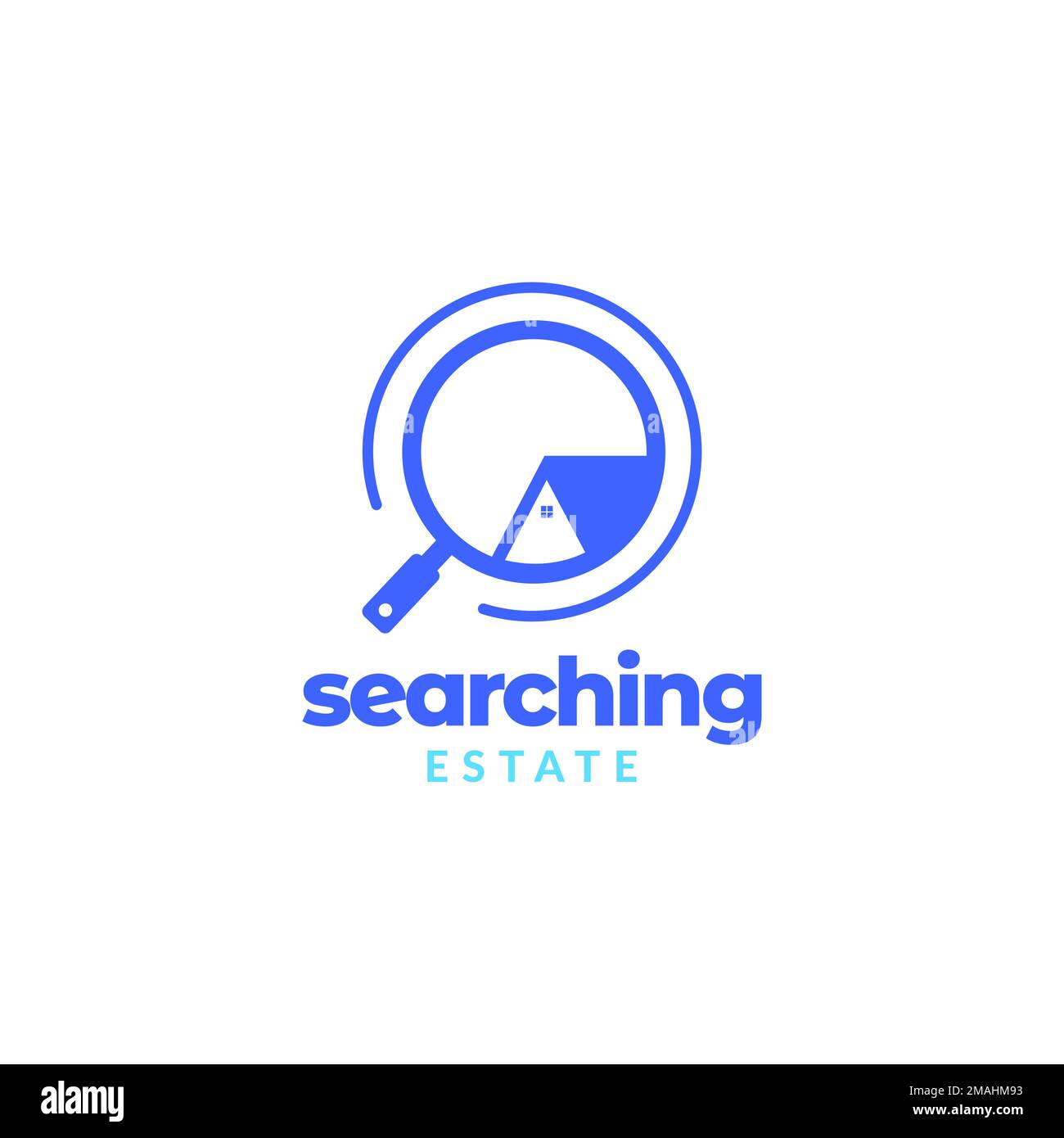 searching buy home house magnifying glass logo design vector icon illustration template Stock Vector