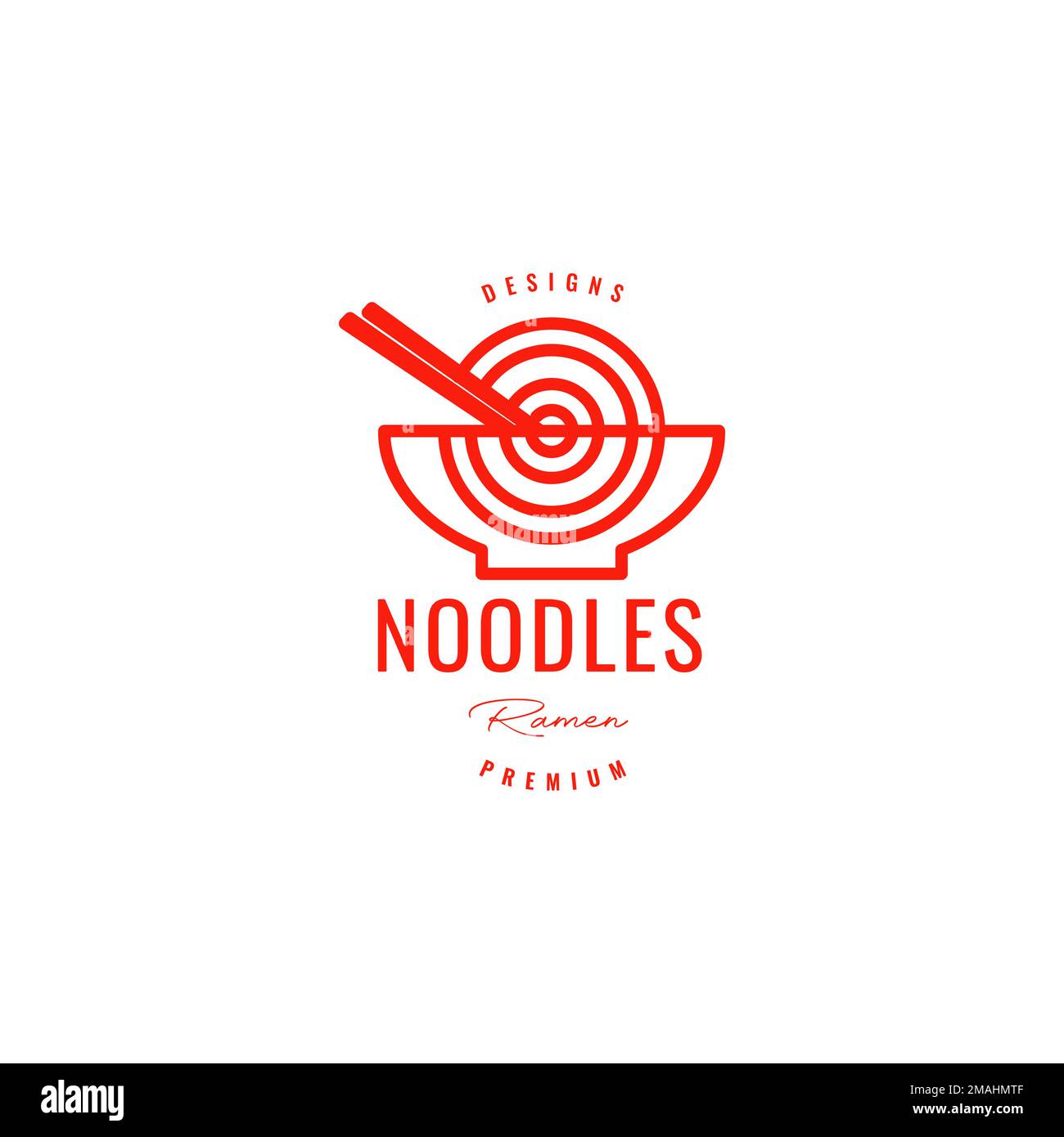 noodle bowl chopstick delicious menu ramen geometric logo design vector