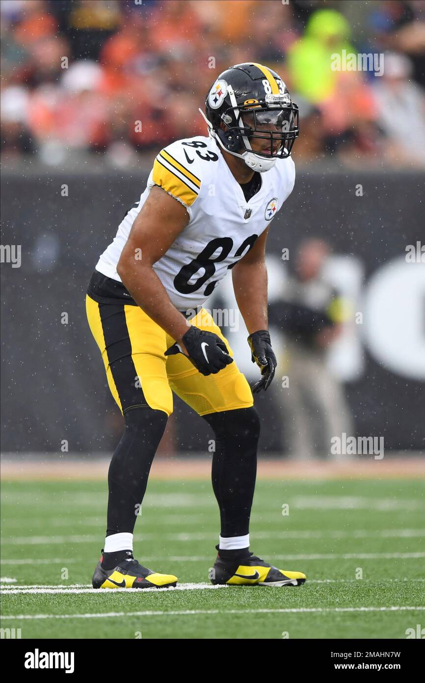 Pittsburgh Steelers tight end Connor Heyward (83) runs drills before an NFL  preseason football game against the Tampa Bay Buccaneers, Friday, Aug. 11,  2023, in Tampa, Fla. (AP Photo/Peter Joneleit Stock Photo - Alamy