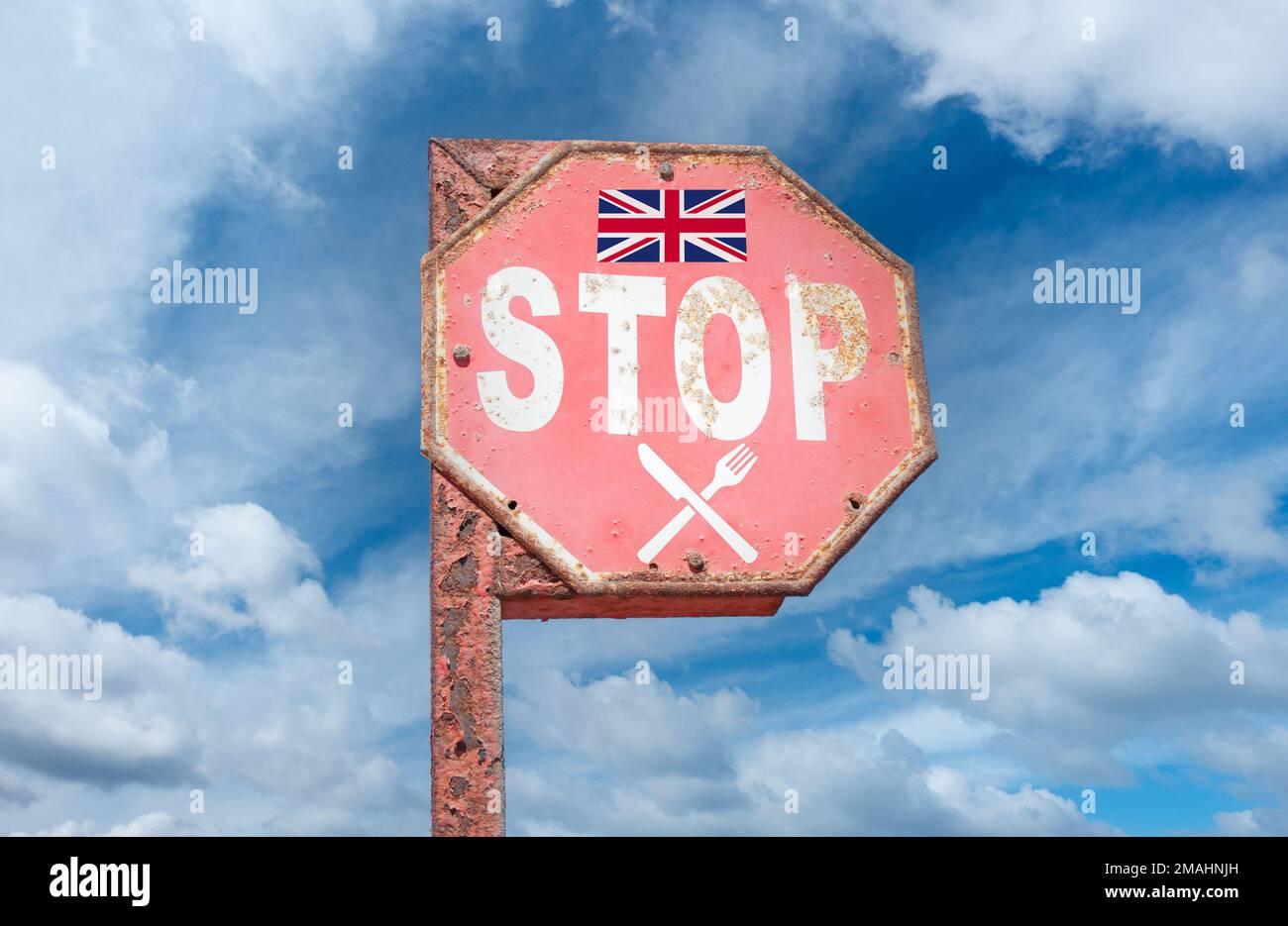 Single use plastic, plastics, plates, cutlery ban... UK concept Stock Photo