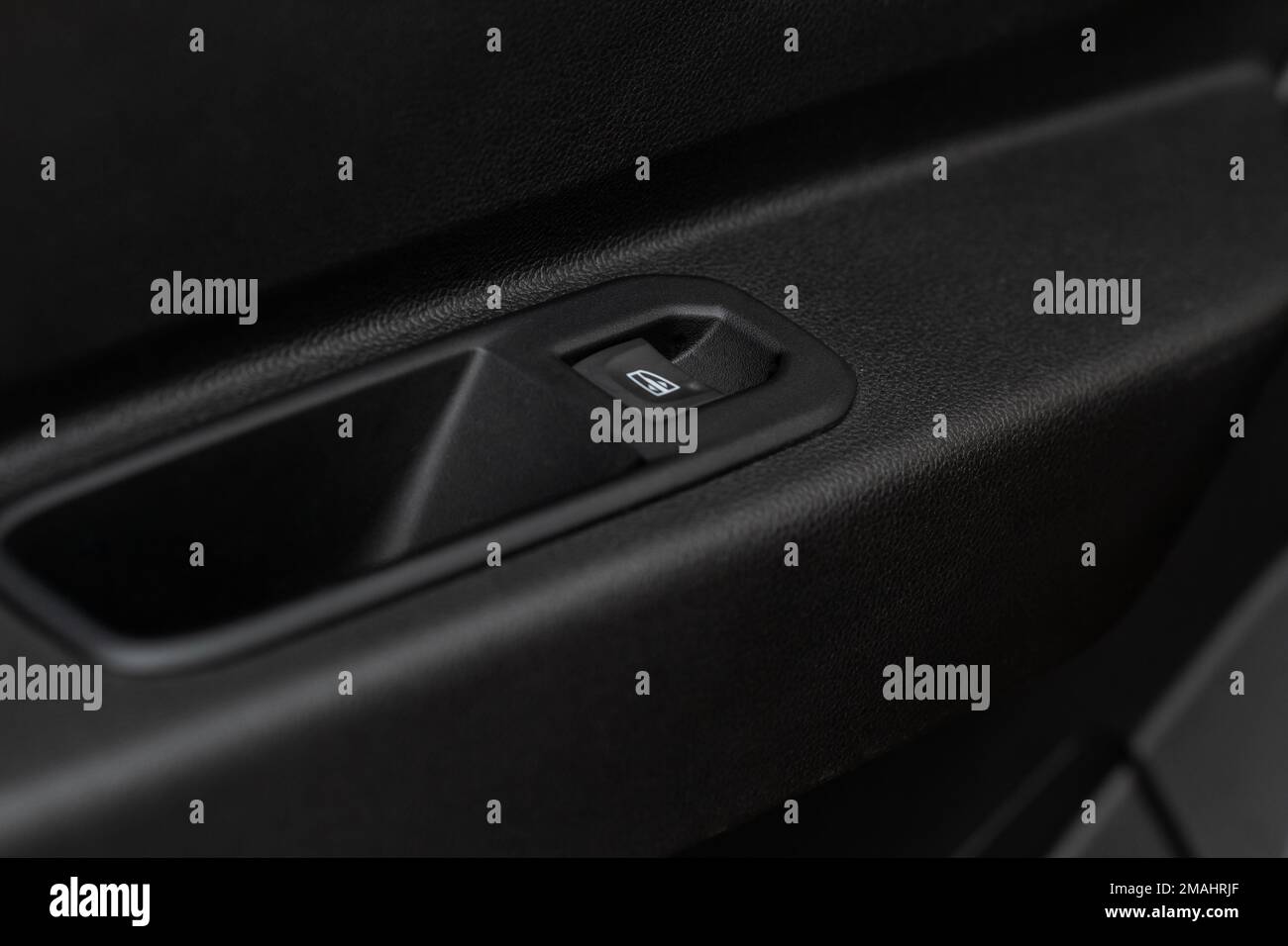 Car window control panel. Automatic power window up and down button