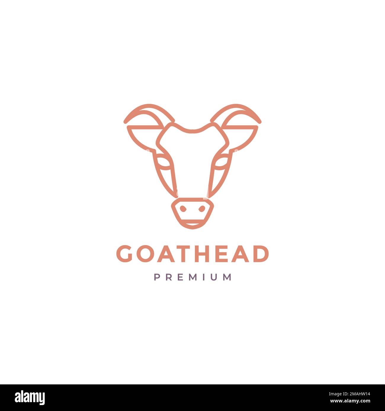 head goat cattle meat and milk line minimal logo design vector icon illustration template Stock Vector