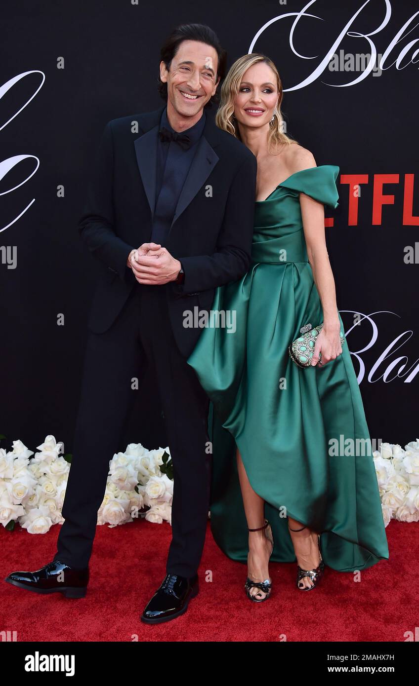 Adrien Brody and Georgina Chapman arrive at the premiere of "Blonde,"  Tuesday, Sept. 13, 2022, at TCL Chinese Theatre in Los Angeles. (Photo by  Jordan Strauss/Invision/AP Stock Photo - Alamy