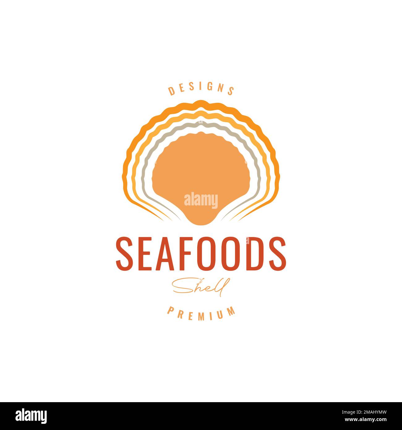 scallop shell seafood delicious creature marine biota coral logo design