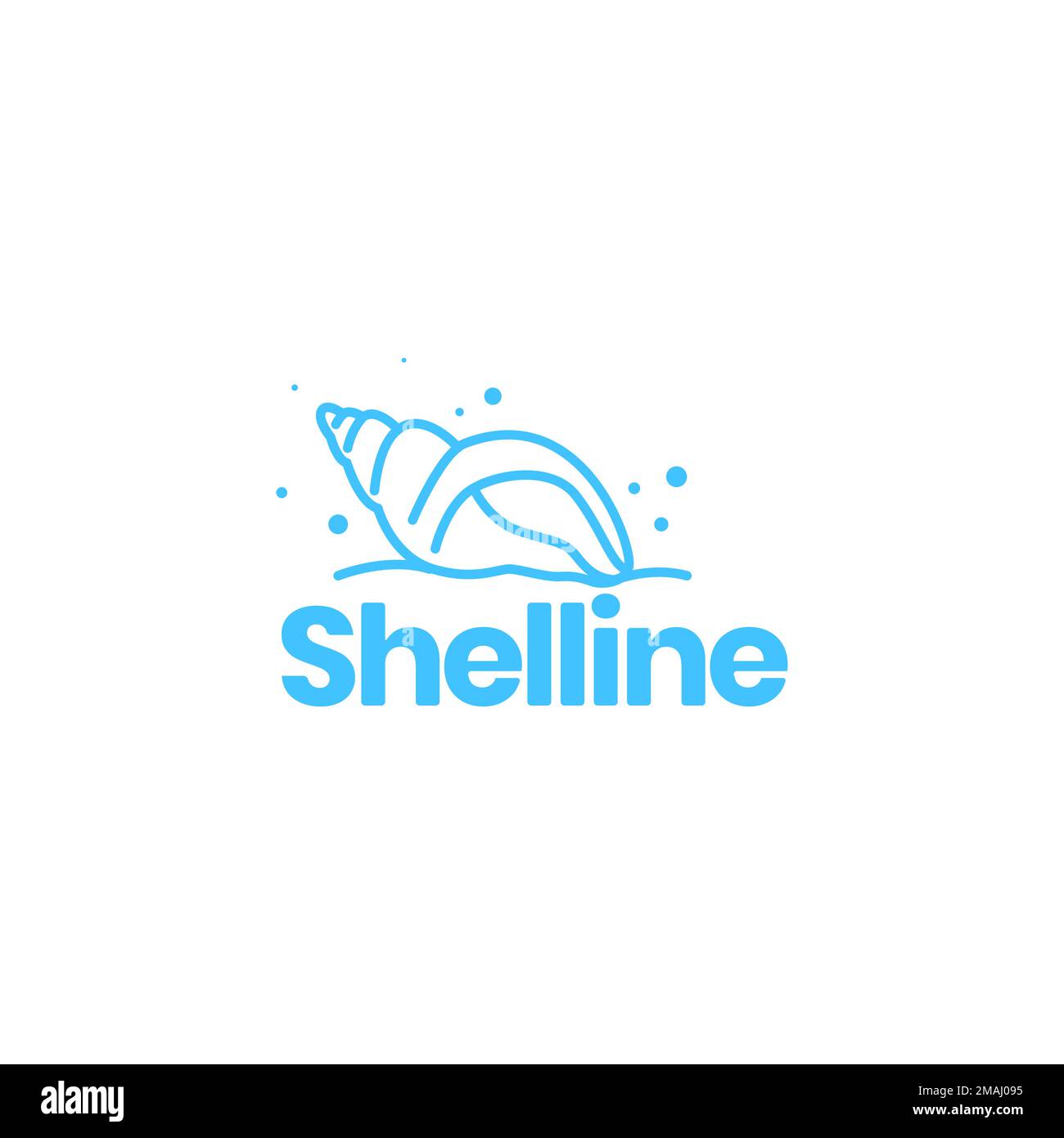 tulip shell creature marine biota corals minimal lines art modern logo design vector icon illustration template Stock Vector
