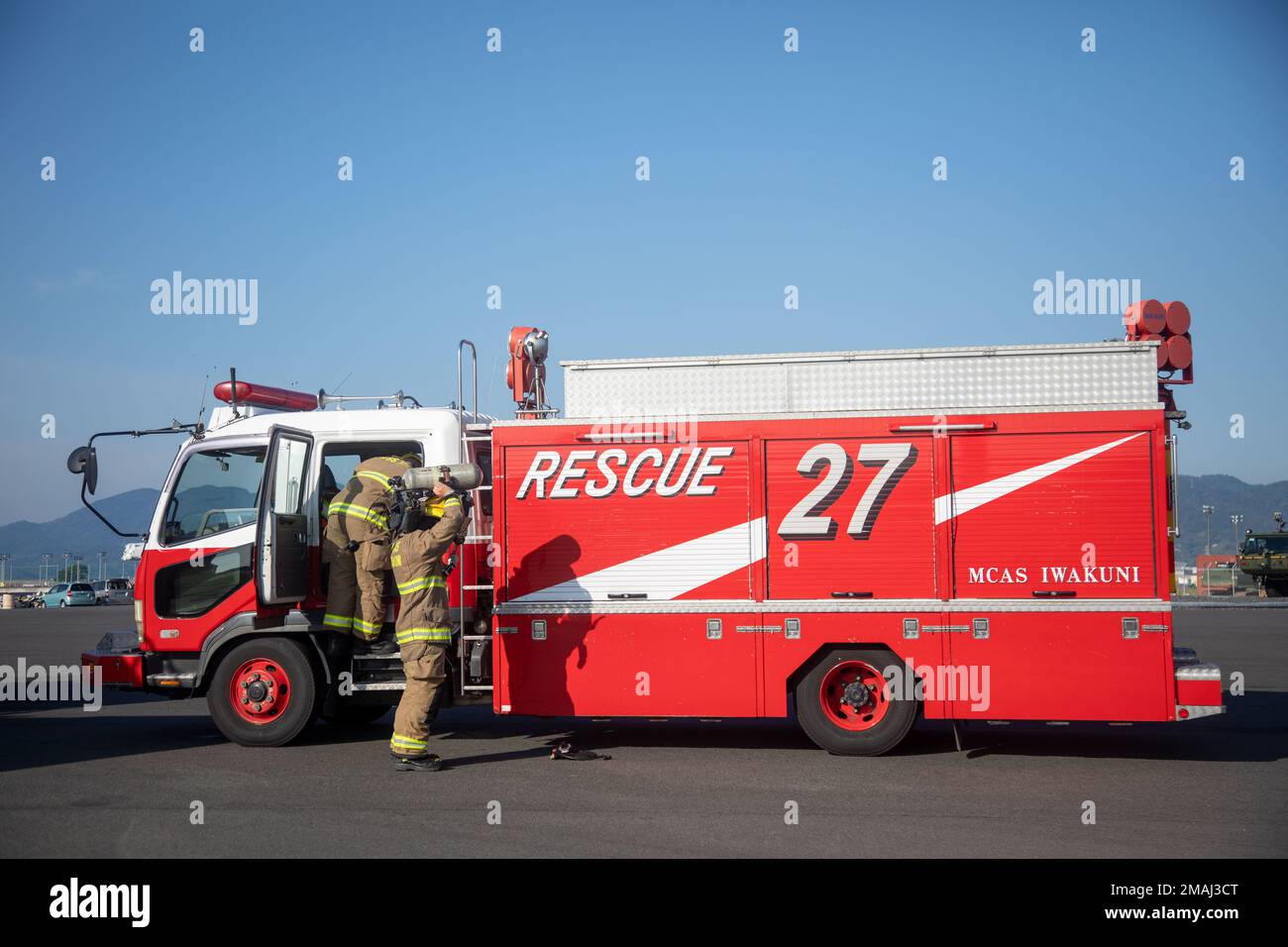 U.S. Marines with Aircraft Rescue and Firefighting of Headquarters and