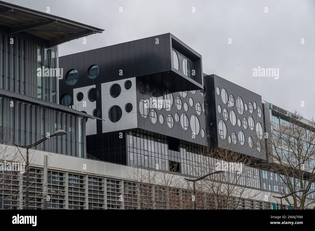 View of a black and white facade of a building Stock Photo Alamy