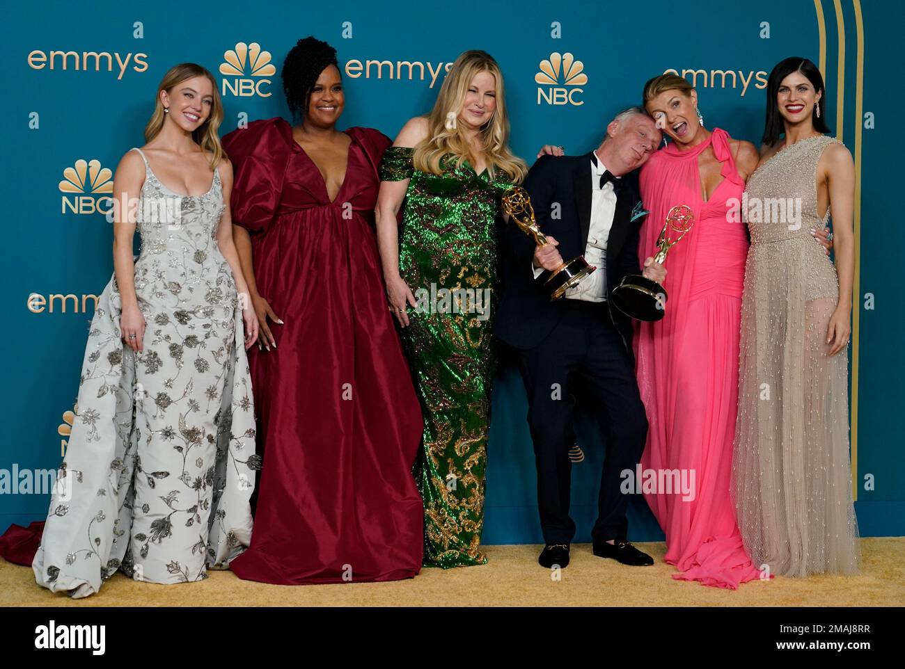 Mike White, fourth left, winner of the Emmys for outstanding directing ...