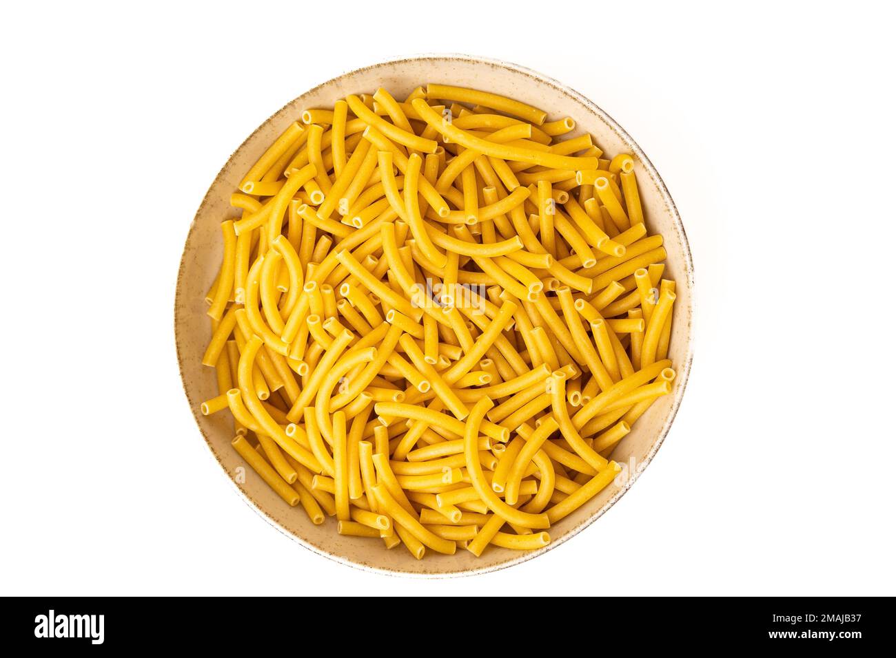 Pasta in a stoneware dish Stock Photo