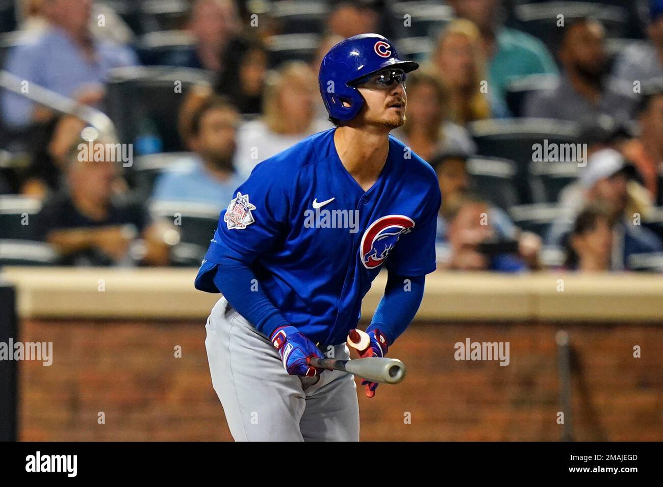 Chicago Cubs' Zach McKinstry runs the bases after hitting a two