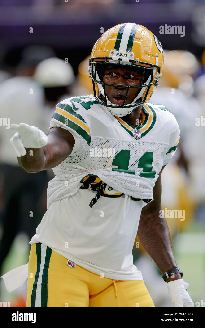 Green Bay Packers wide receiver Sammy Watkins (11) warms up prior to