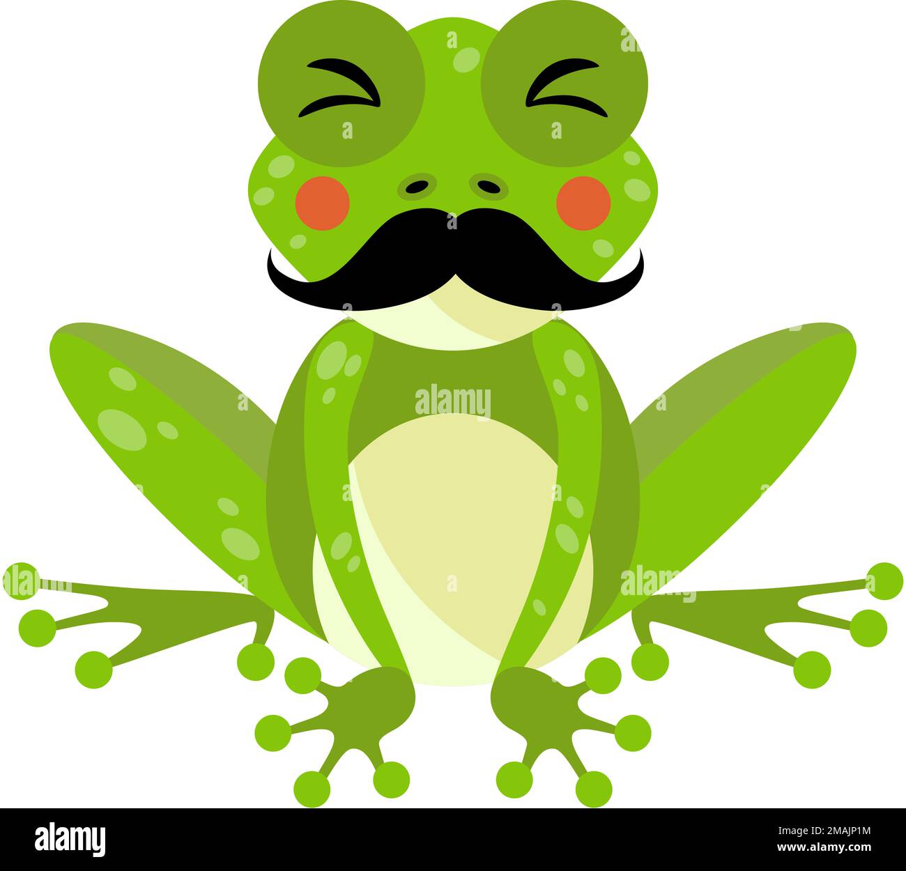 Cute funny frog with mustache Stock Photo