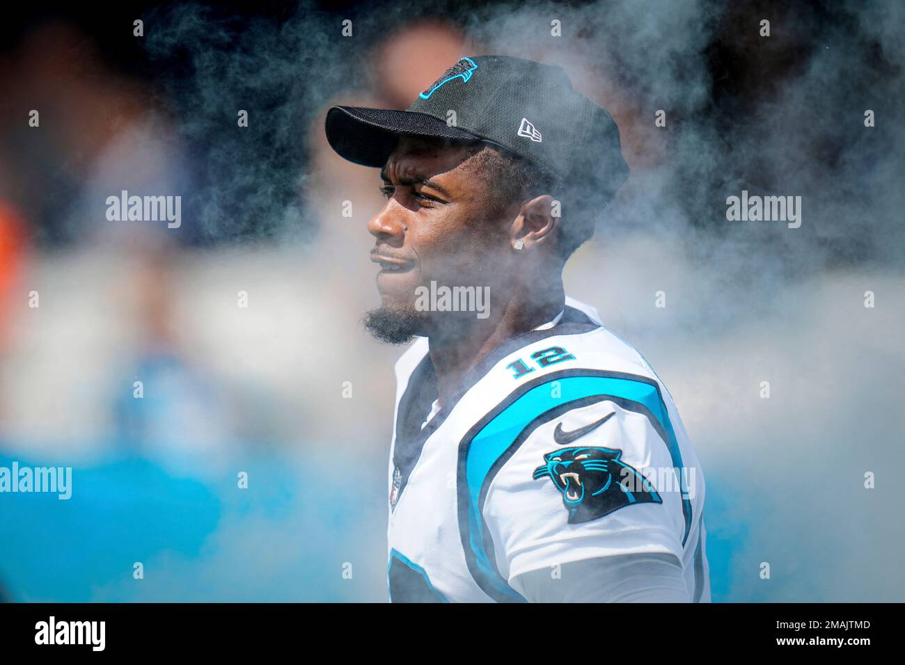 Carolina Panthers wide receiver Shi Smith (12) enters the field