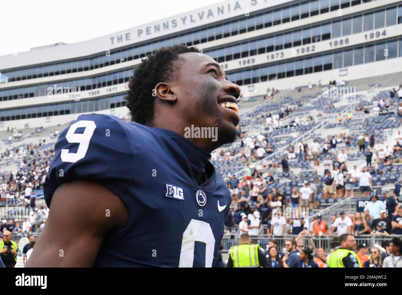 Penn State cornerback Joey Porter Jr. celebrates a win following an