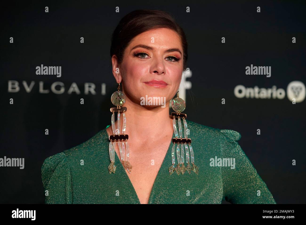 Kaniehtiio Horn attends the premiere of "Alice, Darling" at Roy Thomson