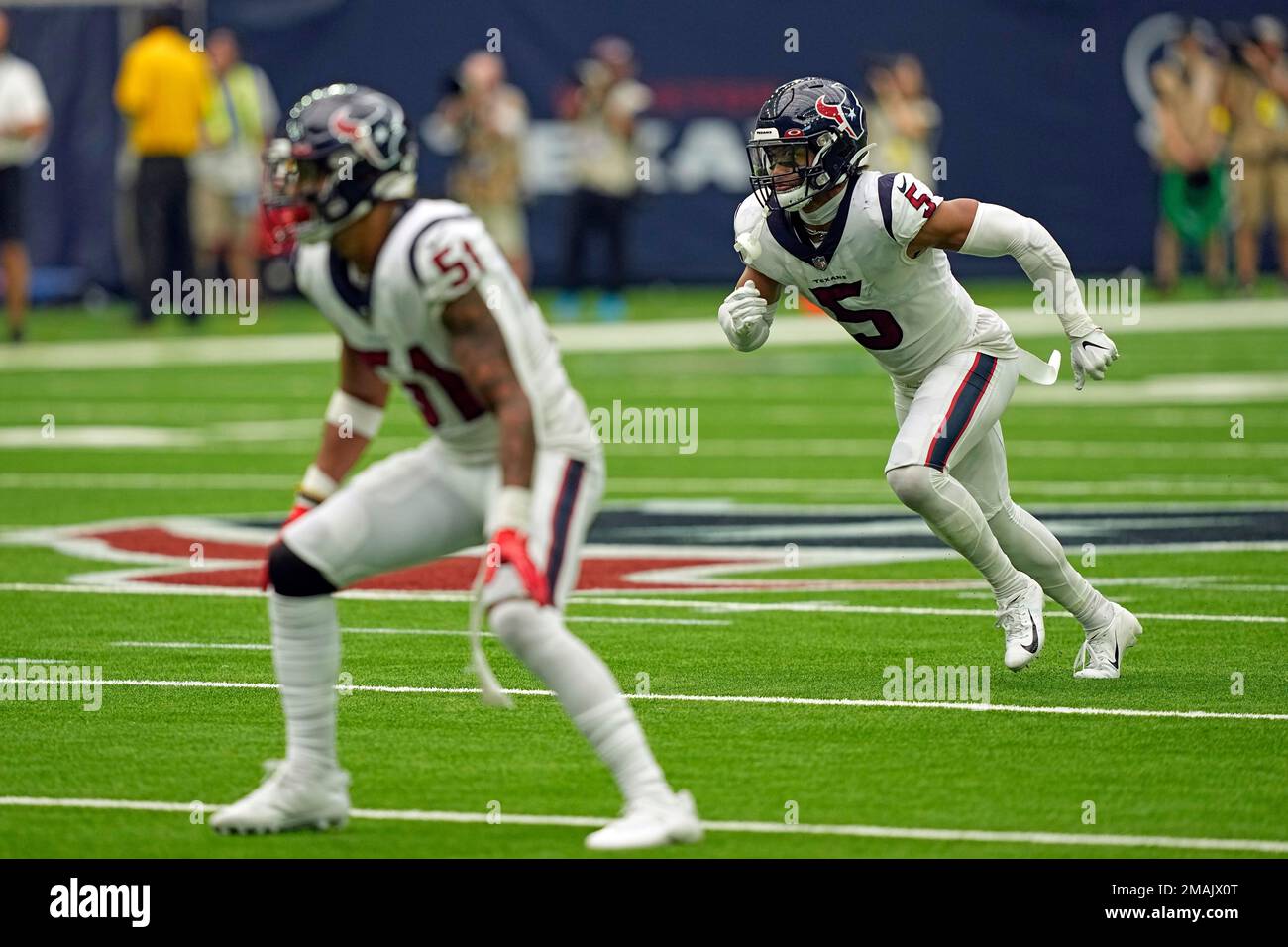 Houston Texans Safety Jalen Pitre (5) Defends Against The Indianapolis ...