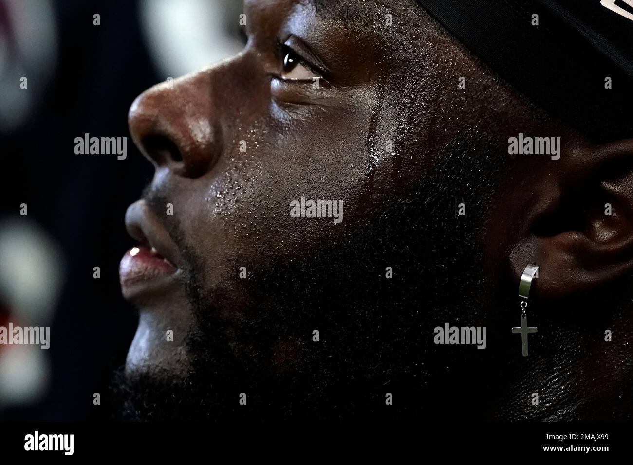 Atlanta Falcons defensive tackle Timmy Horne (93) pictured before an NFL  football game against the Washington Commanders, Sunday, November 27, 2022  in Landover. (AP Photo/Daniel Kucin Jr Stock Photo - Alamy