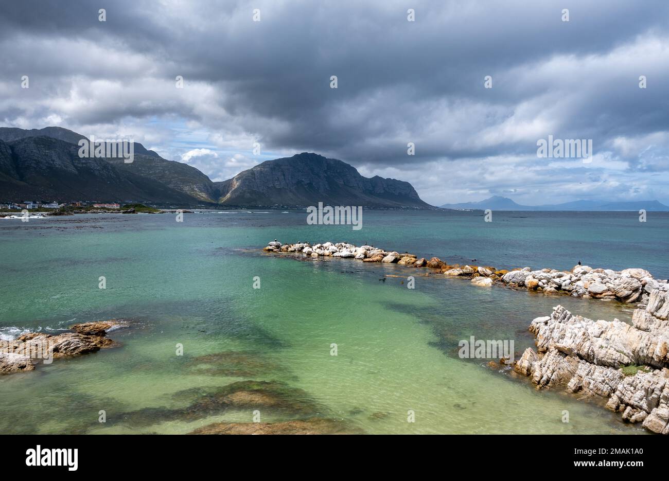 Rocky coast at the Stony Point Nature Reserve, Cape Town, South Africa. Stock Photo