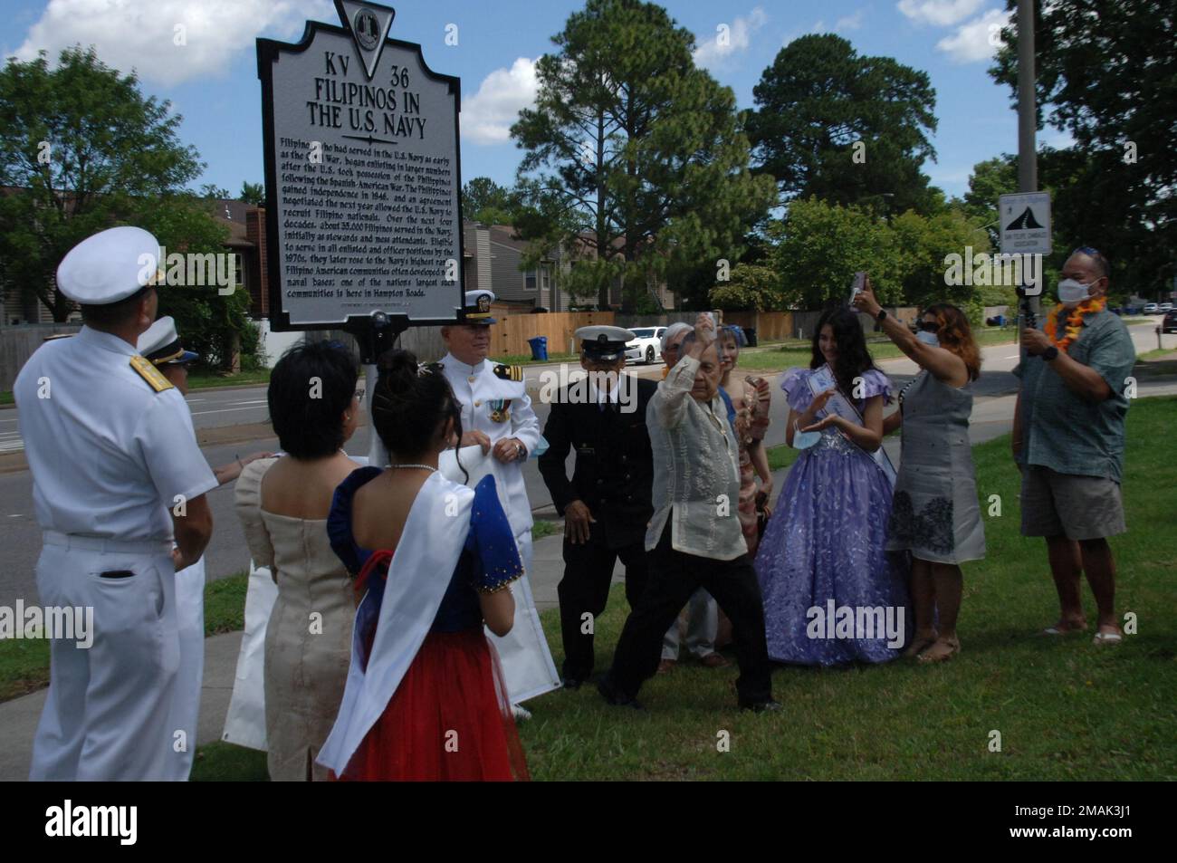 Distinguished guests unveil a Virginia Historical Marker honoring