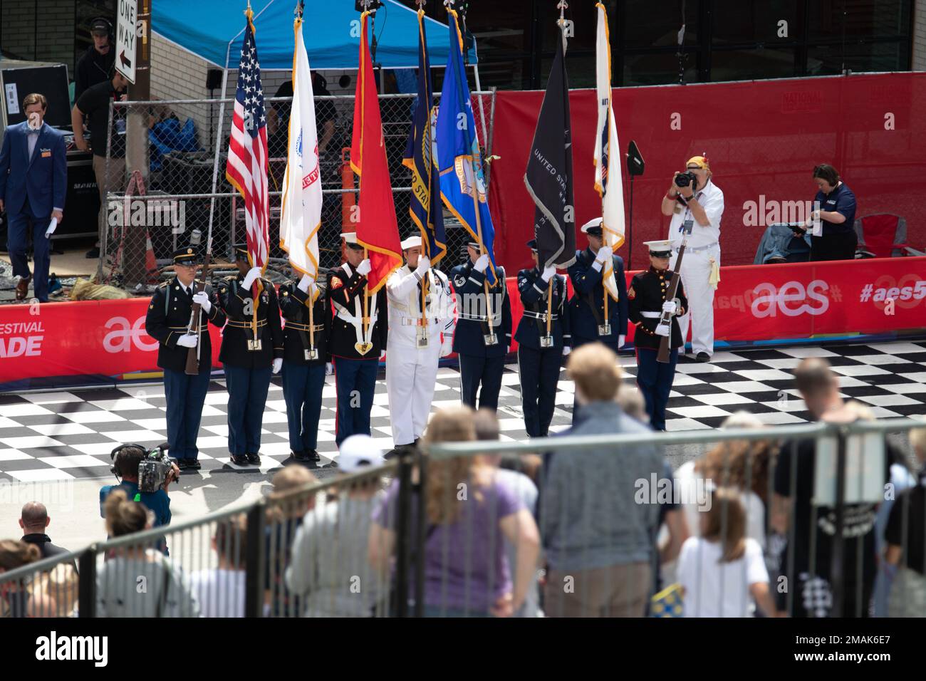 Indy 500 Festival Parade Joint Service Color Guard Stock Photo Alamy