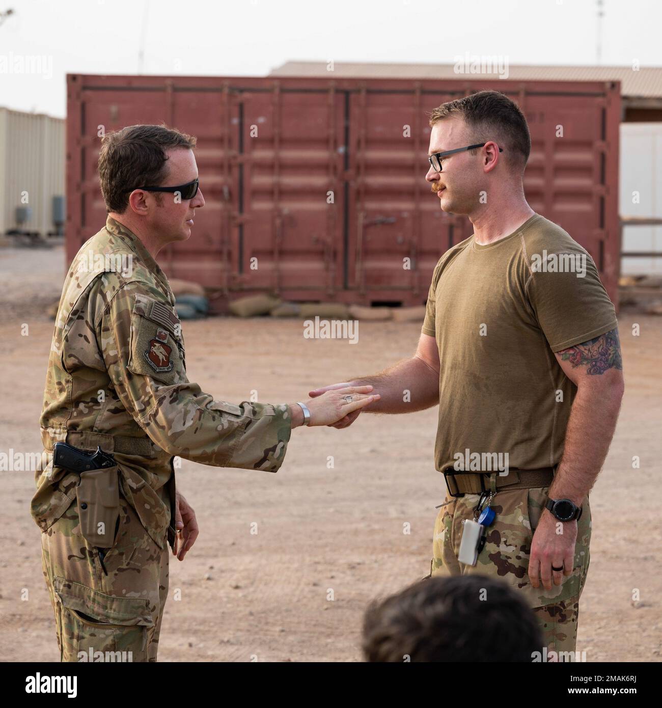 U.S. Air Force Col. Matthew Bartlett, left, 449th Air Expeditionary ...