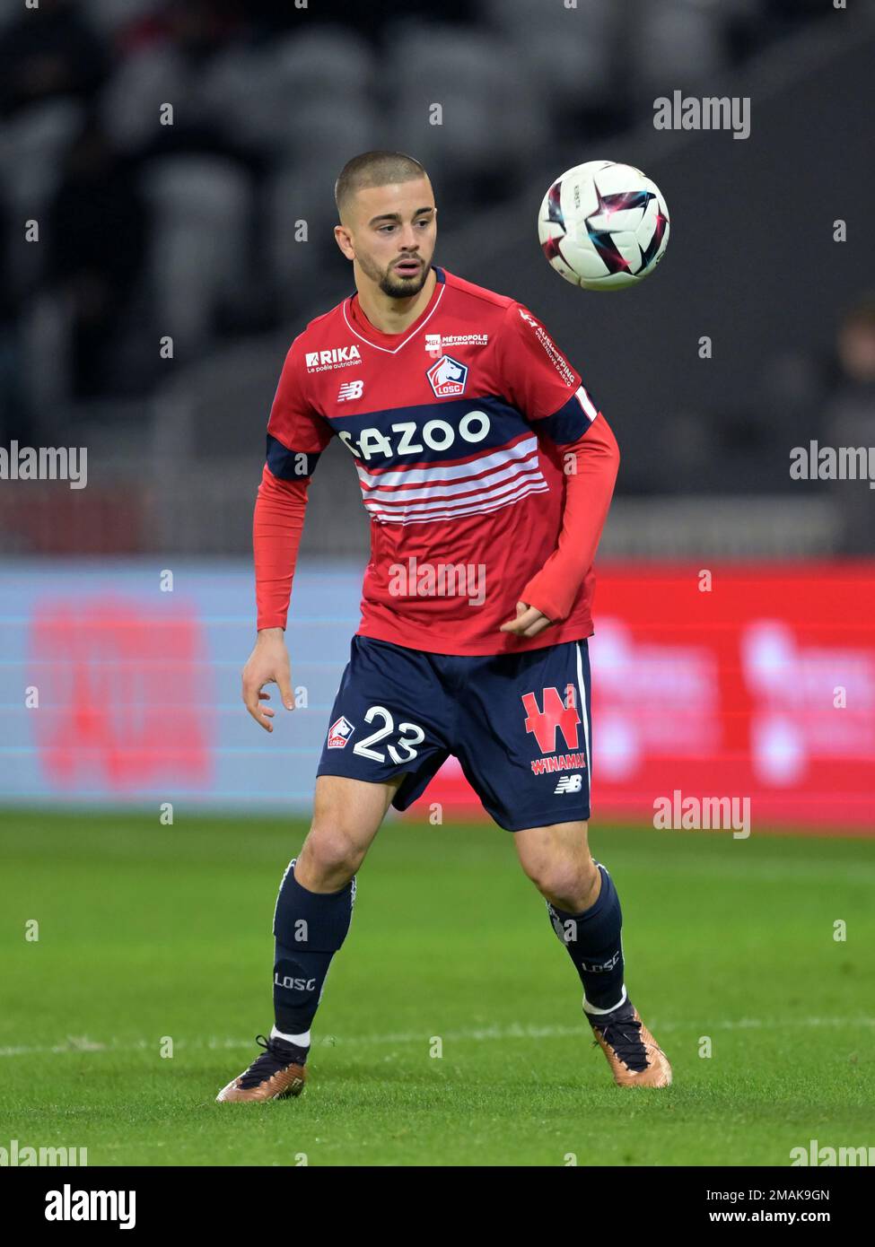 LILLE - Edon Zhegrova of LOSC Lille during the French Ligue 1 match between  Lille OSC and Estac Troyes AC at Pierre-Mauroy Stadium on January 15, 2023  in Lille, France. AP