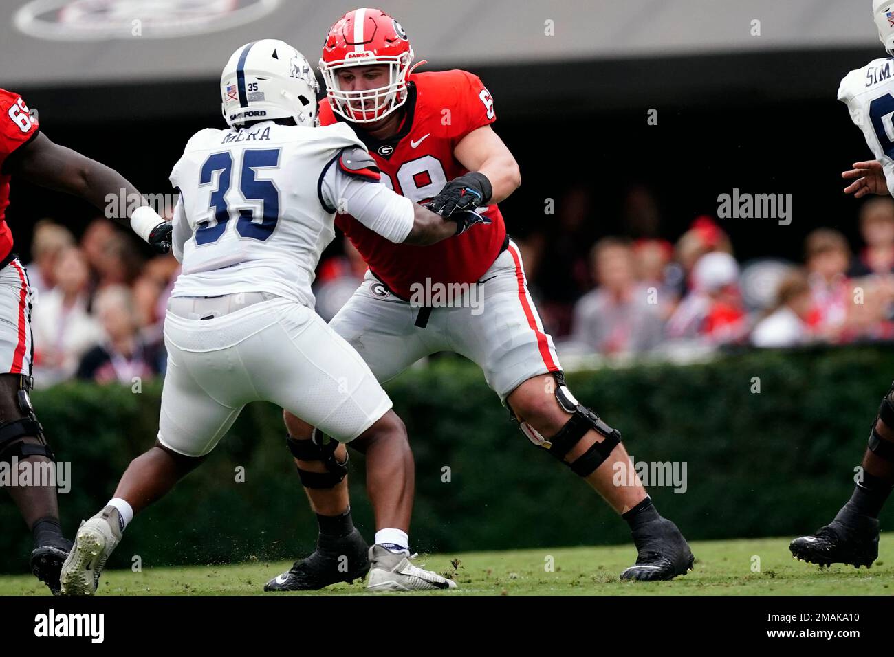 Georgia offensive lineman Tate Ratledge (69) is shown during an NCAA ...