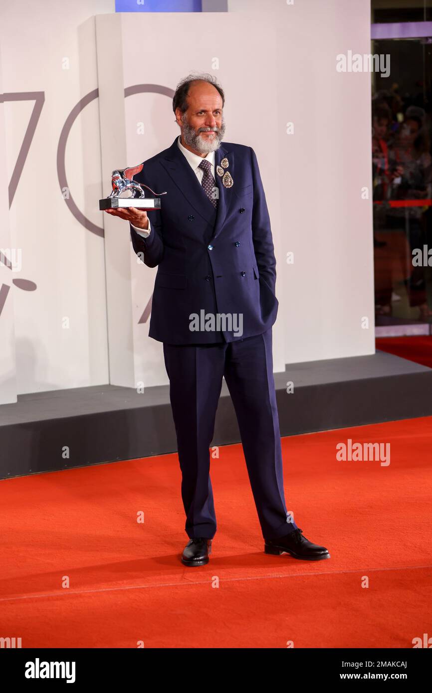 Director Luca Guadagnino poses with his Silver Lion Award For Best ...