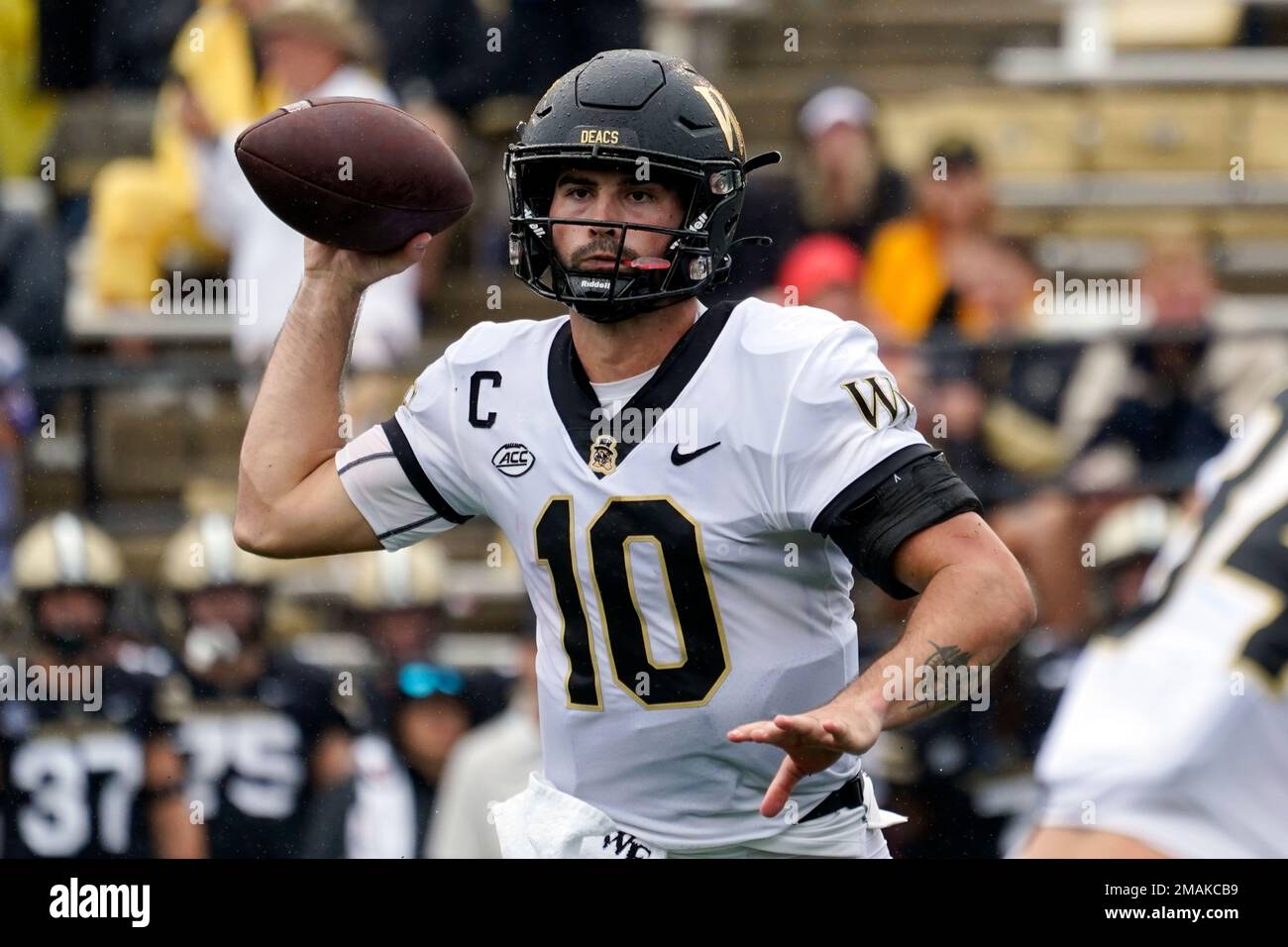 Wake Forest quarterback Sam Hartman passes against Vanderbilt in the