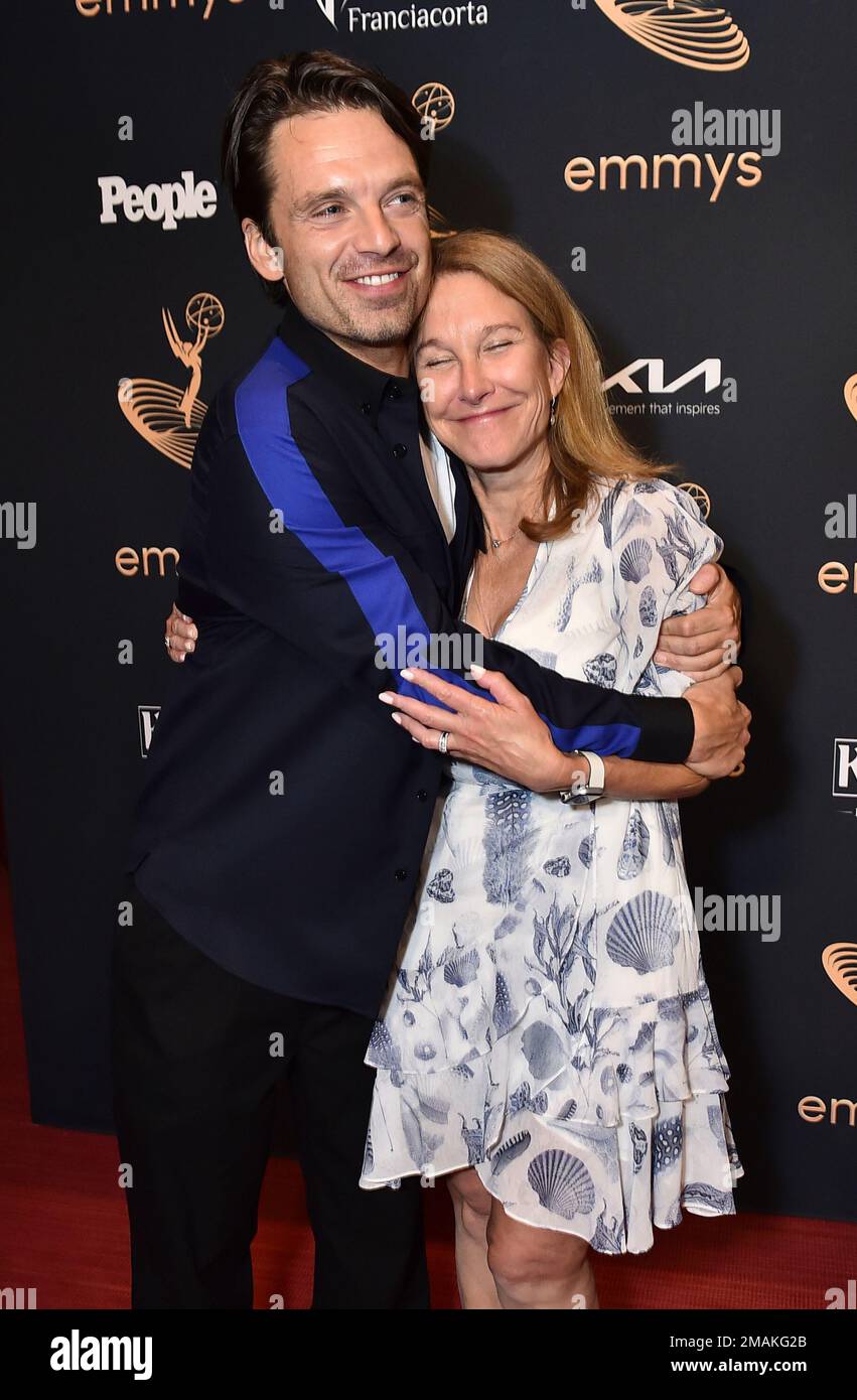 Sebastian Stan, left, and his mother, Georgeta Orlovschi, at the