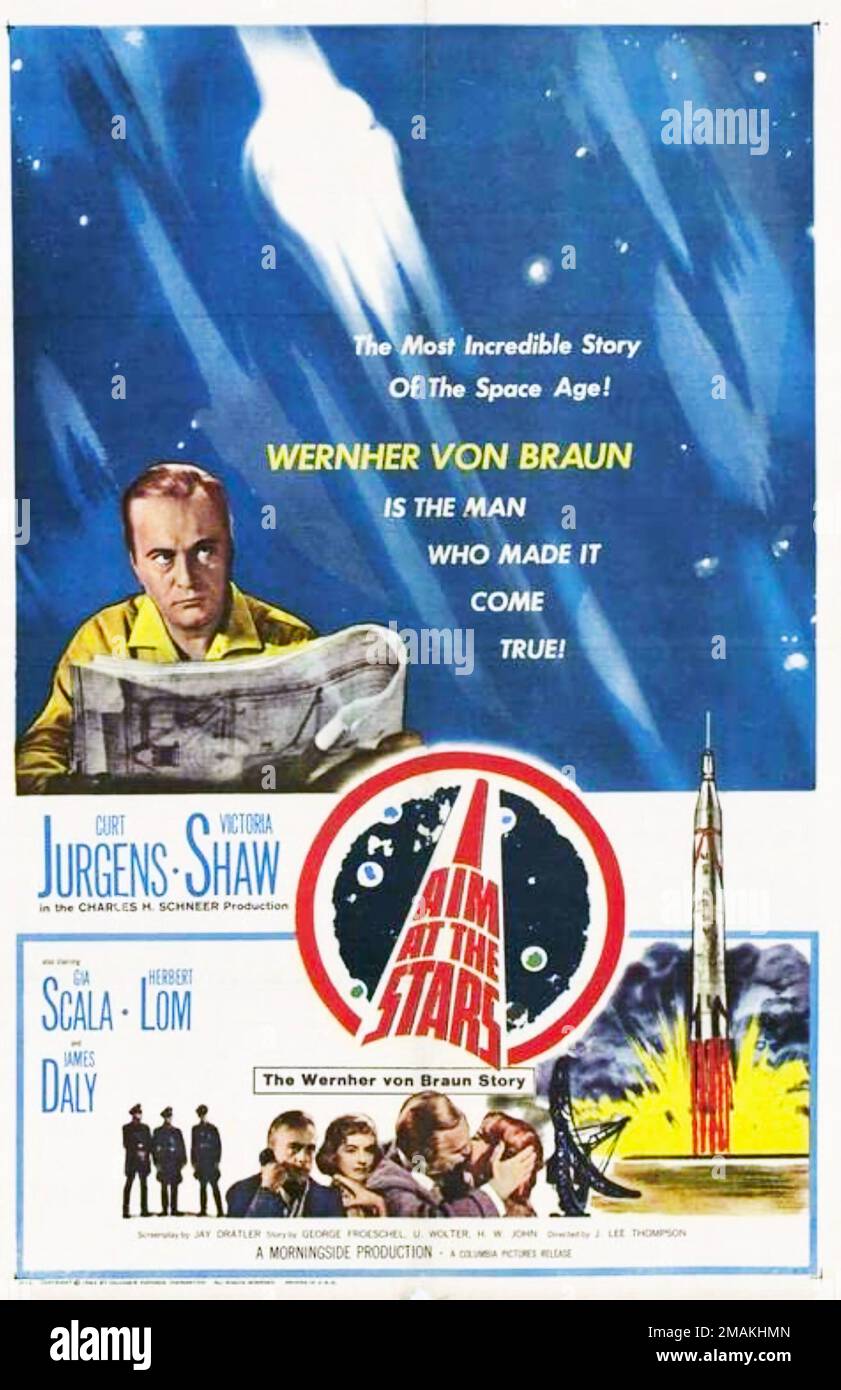 I AIM AT THE STARS  1960 Columbia Pictures film with Curt Jurgens as Wernher von Braun Stock Photo