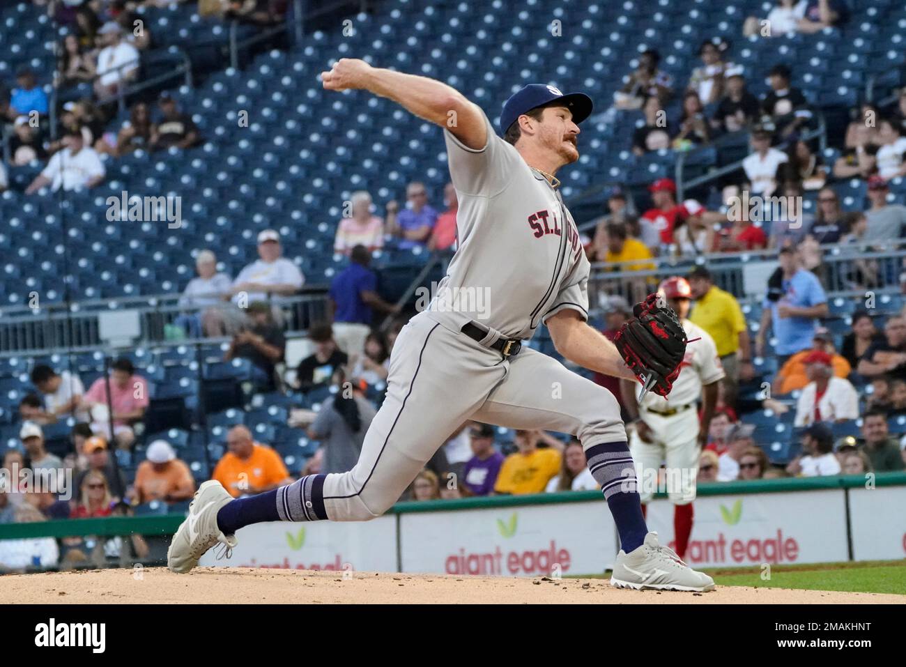 St. Louis Cardinals starter Miles Mikolas pitches against the Pittsburgh  Pirates during the first inning of a baseball game, Friday, Sept. 9, 2022,  in Pittsburgh. (AP Photo/Keith Srakocic Stock Photo - Alamy