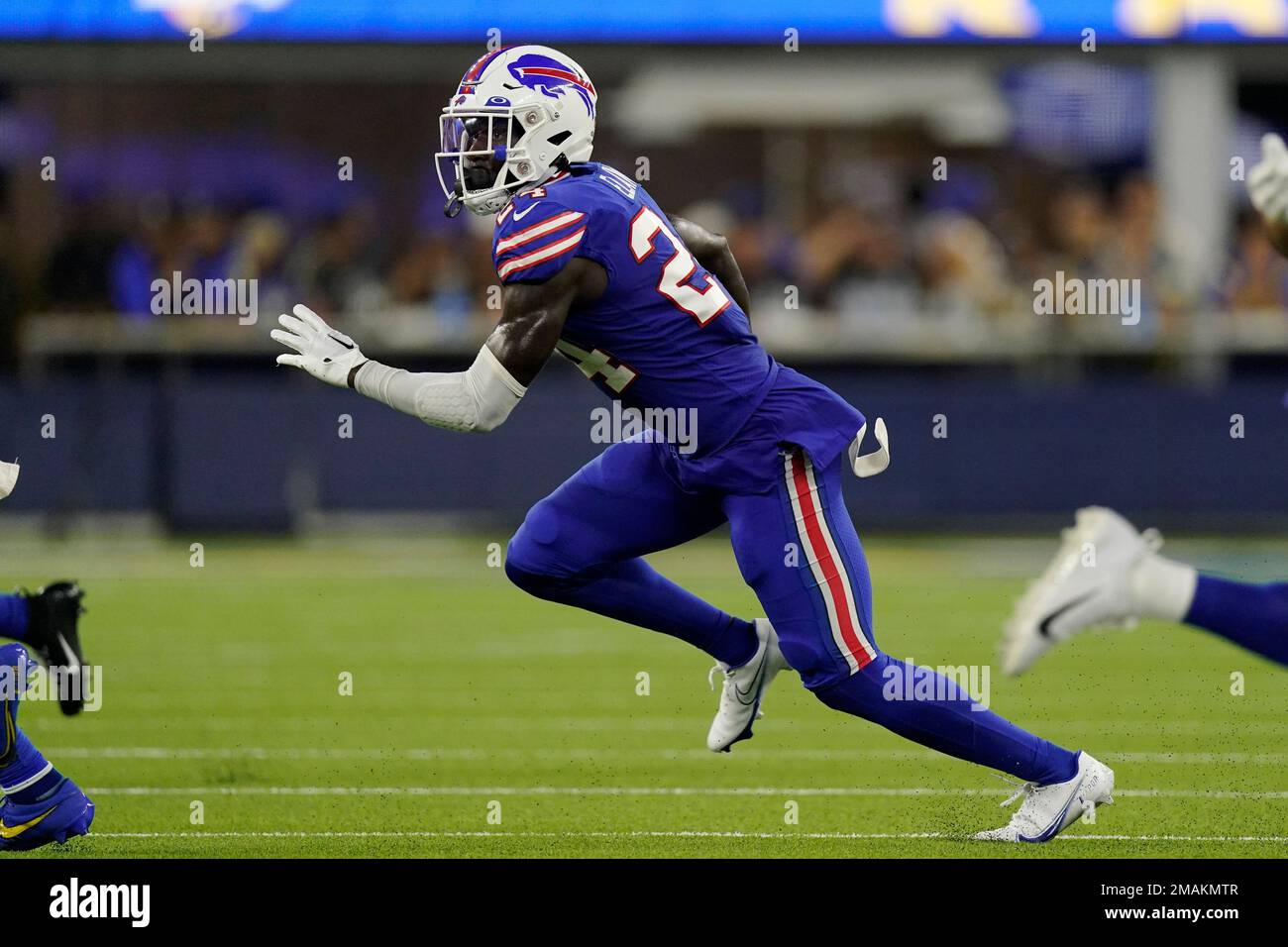 Buffalo Bills cornerback Kaiir Elam warms up before a preseason NFL  football game against the Indianapolis Colts in Orchard Park, N.Y.,  Saturday, Aug. 13, 2022. (AP Photo/Adrian Kraus Stock Photo - Alamy