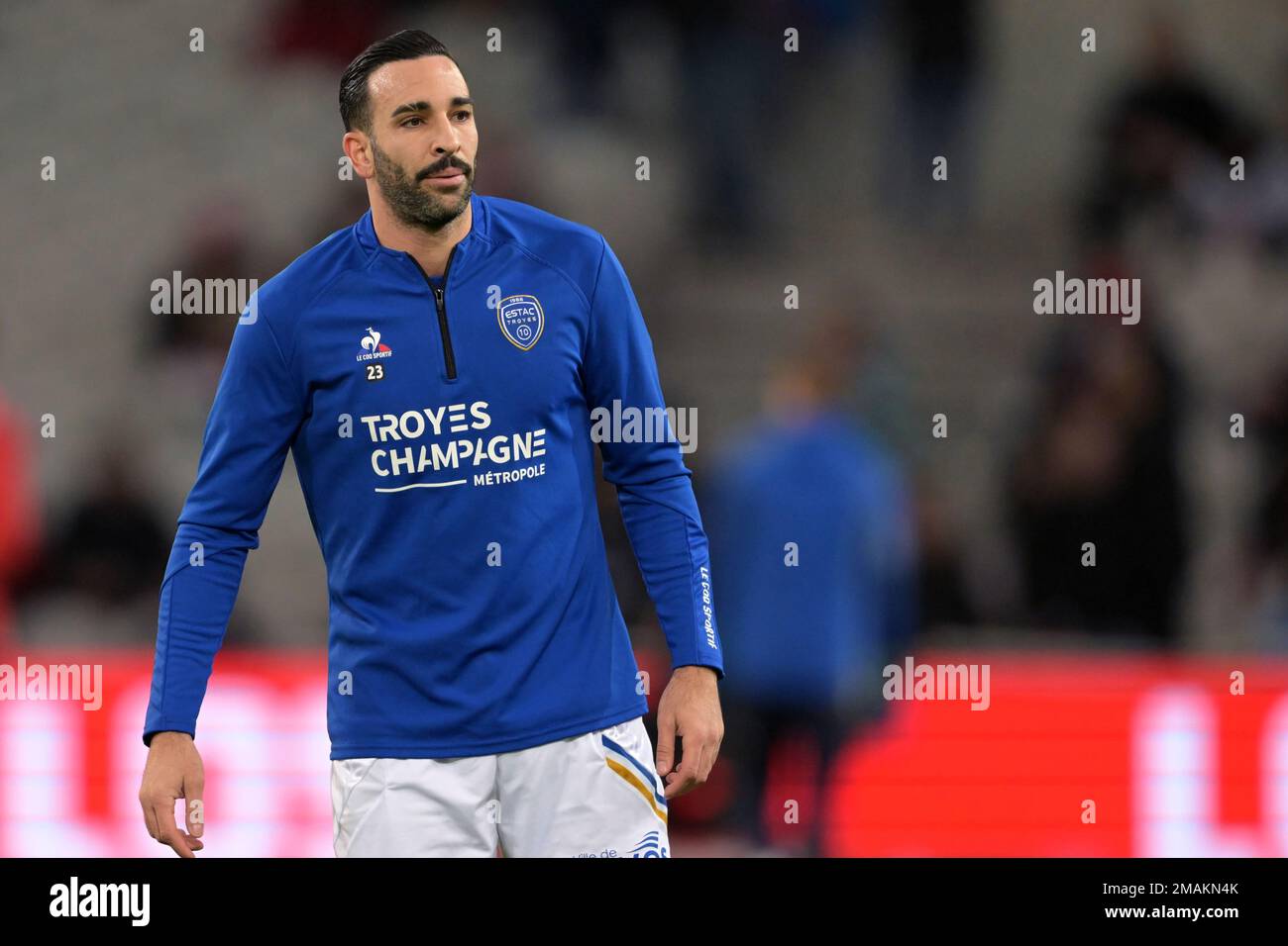 LILLE - Adil Rami of Estac Troyes during the French Ligue 1 match between  Lille OSC and Estac Troyes AC at Pierre-Mauroy Stadium on January 15, 2023  in Lille, France. AP