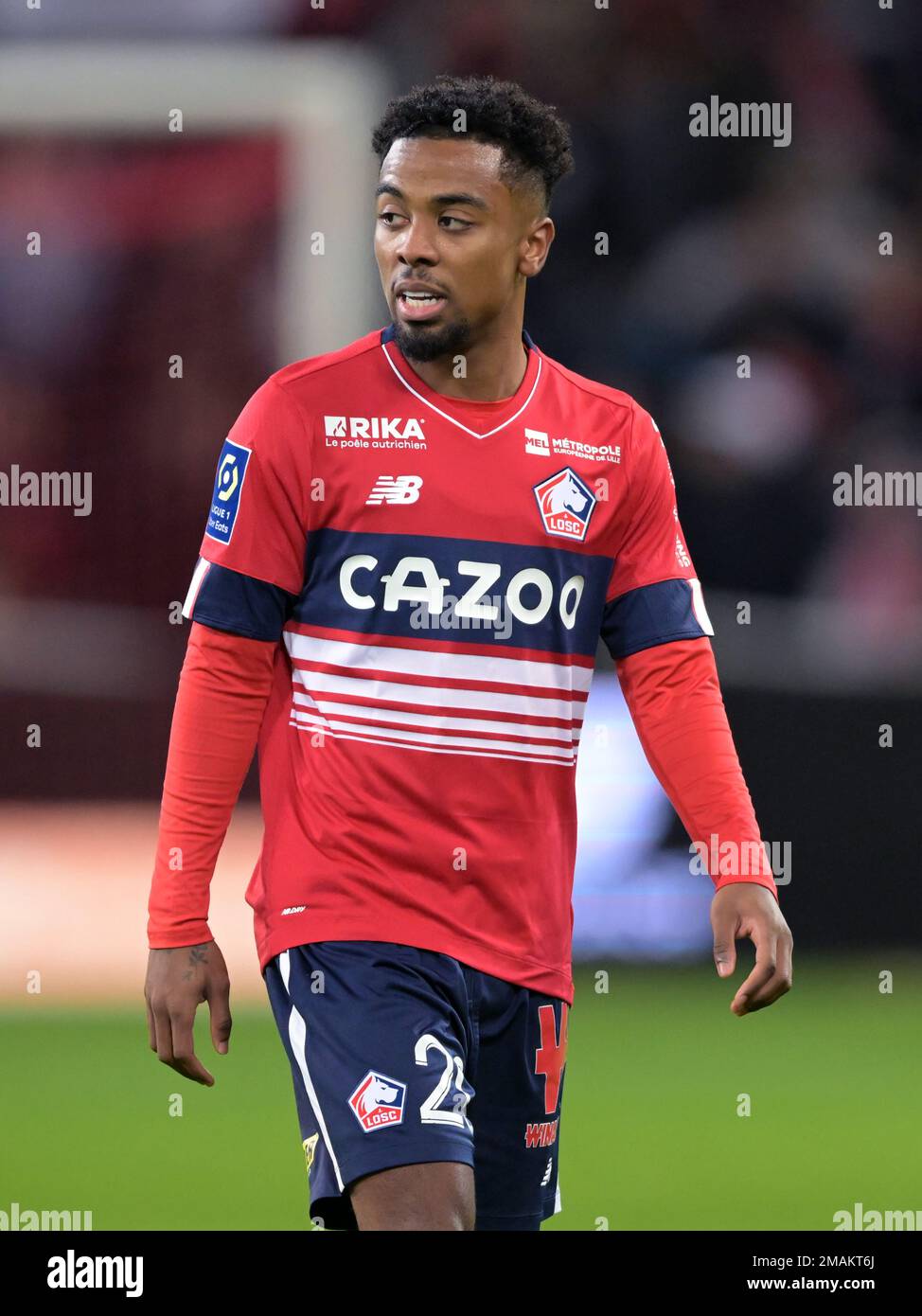 LILLE - Angel Gomes of LOSC Lille during the French Ligue 1 match between  Lille OSC and Estac Troyes AC at Pierre-Mauroy Stadium on January 15, 2023  in Lille, France. AP